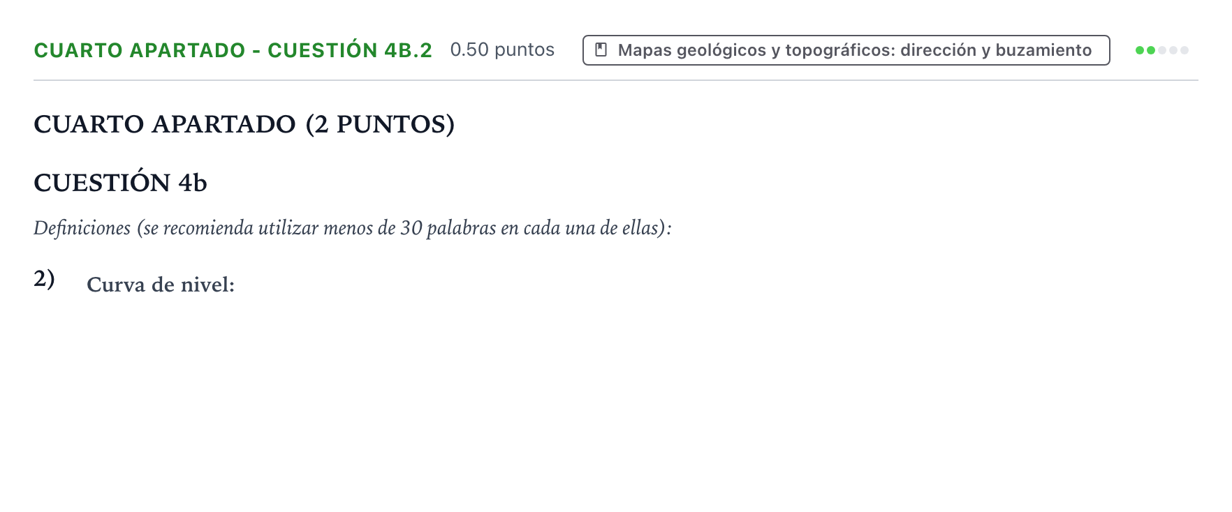 Enunciado: Ejercicio Cuarto Apartado - Cuestión 4b.2 · Geología y Ciencias Ambientales PAU País Vasco Ordinaria 2024