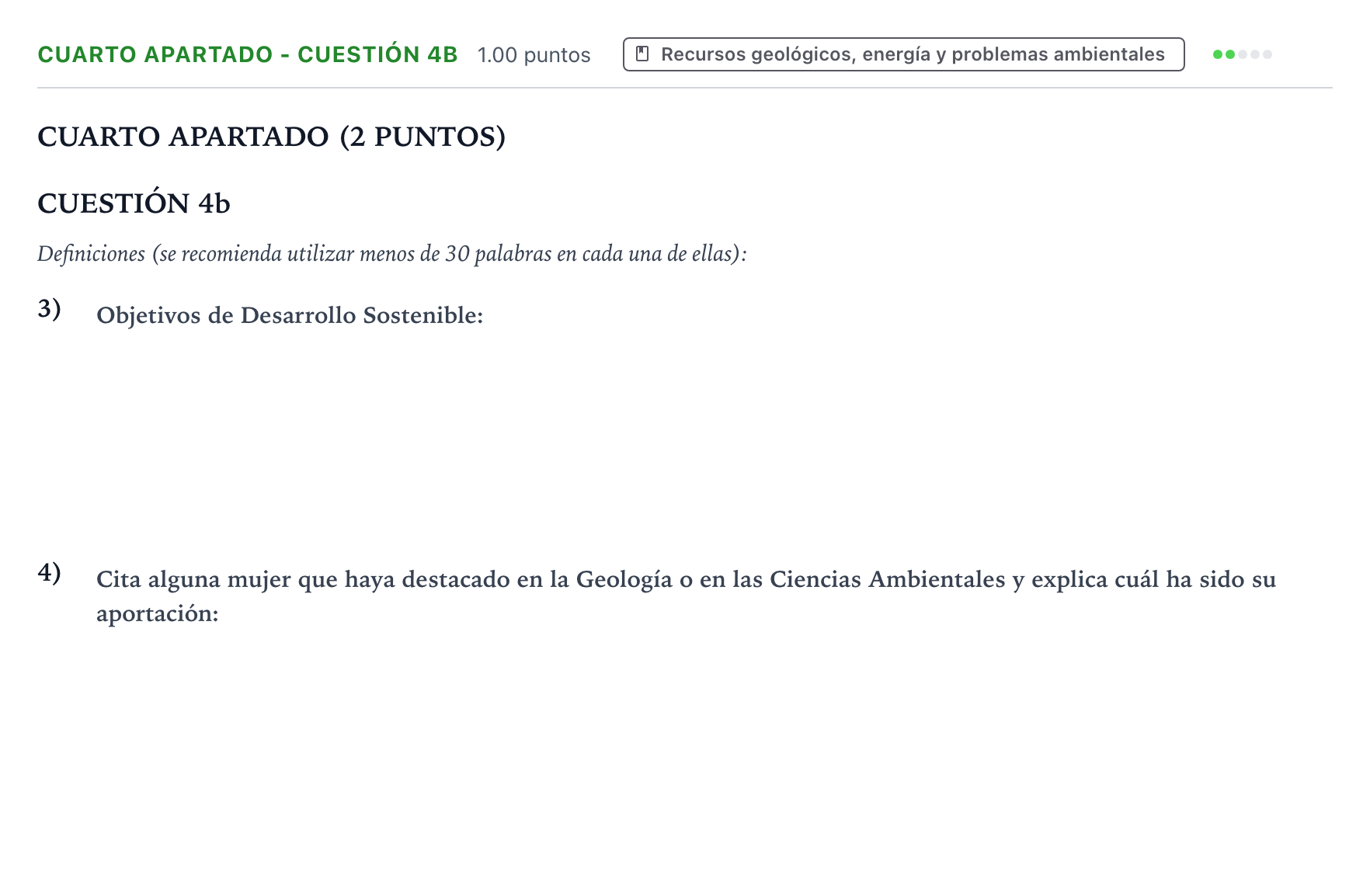 Enunciado: Ejercicio Cuarto Apartado - Cuestión 4b · Geología y Ciencias Ambientales PAU País Vasco Ordinaria 2024