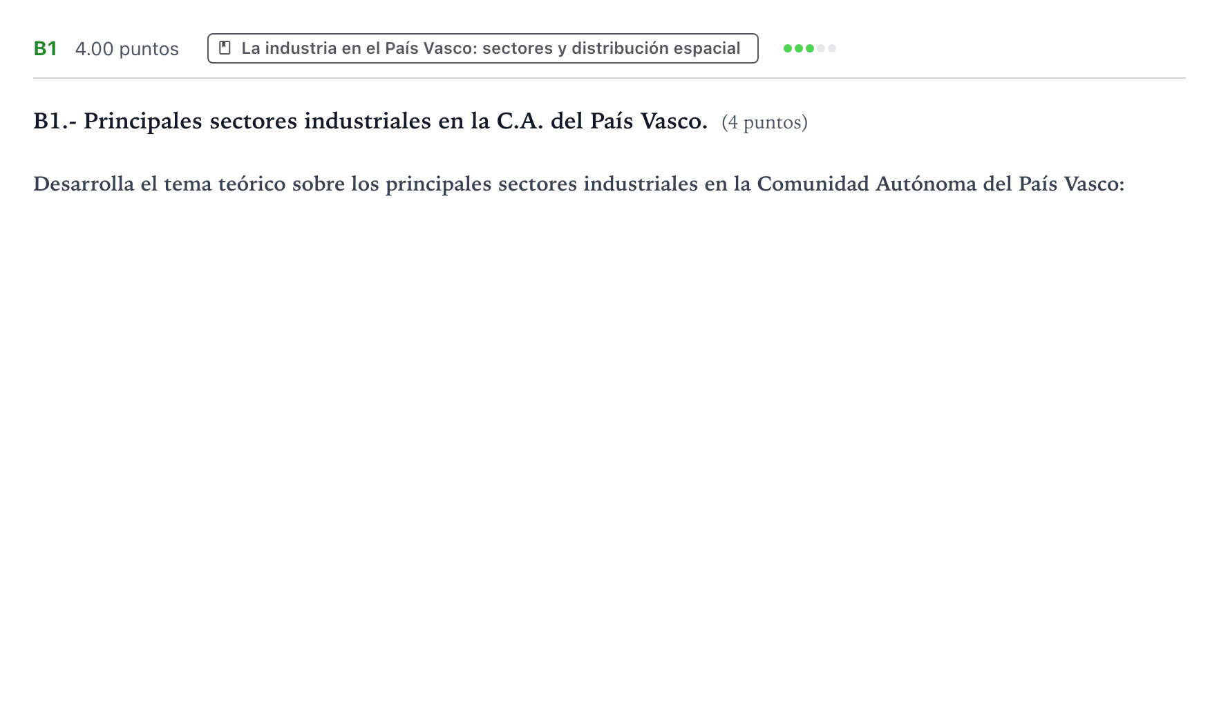 Enunciado: Ejercicio B1 · Geografía PAU País Vasco Extraordinaria 2024