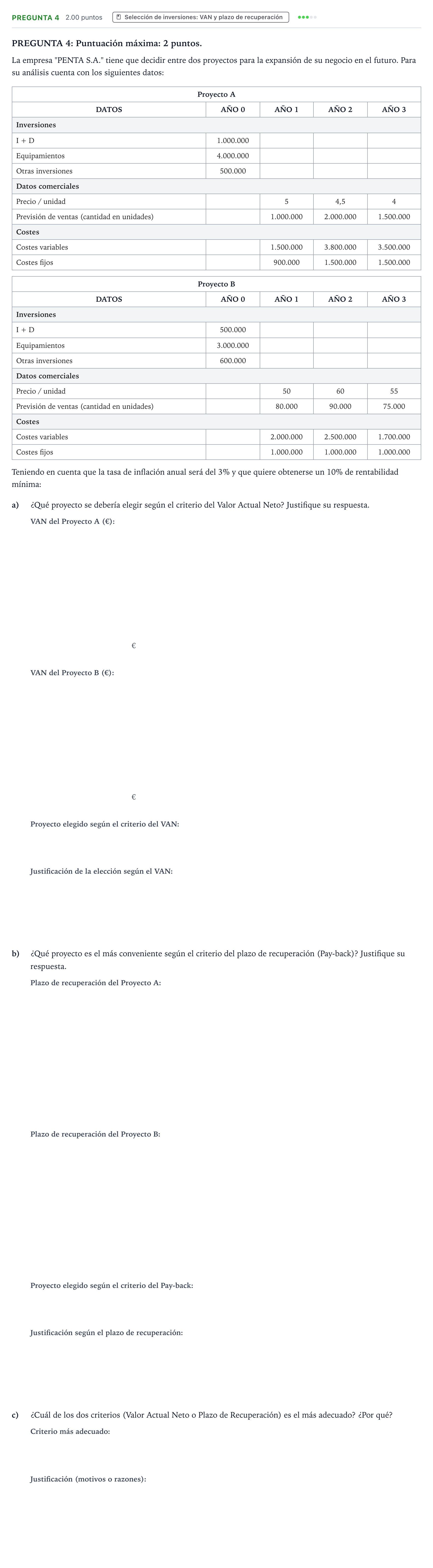 Enunciado: Pregunta 4 · Empresa y Diseño de Modelos de Negocio PAU País Vasco Ordinaria 2024