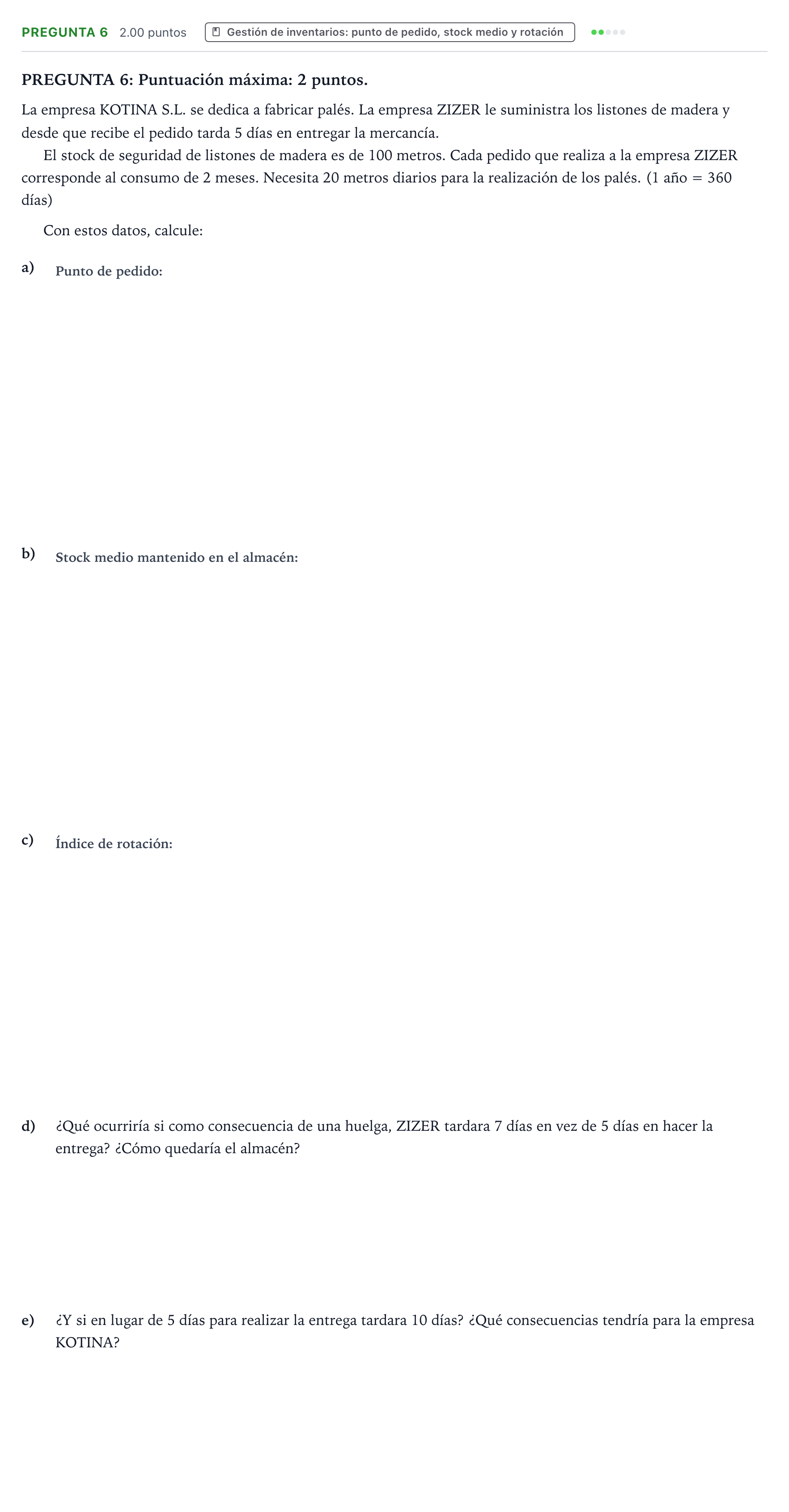 Enunciado: Pregunta 6 · Empresa y Diseño de Modelos de Negocio PAU País Vasco Ordinaria 2024