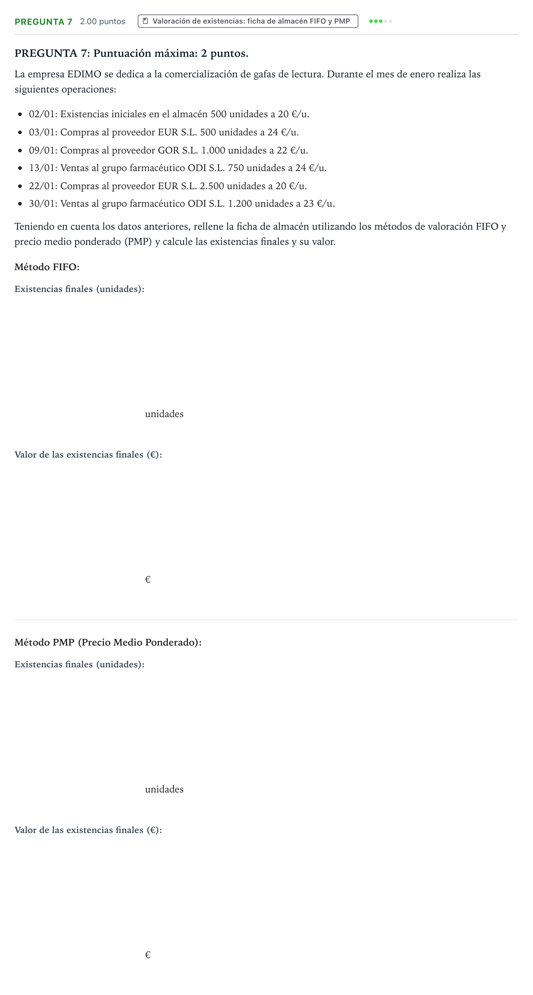 Enunciado: Pregunta 7 · Empresa y Diseño de Modelos de Negocio PAU País Vasco Ordinaria 2024