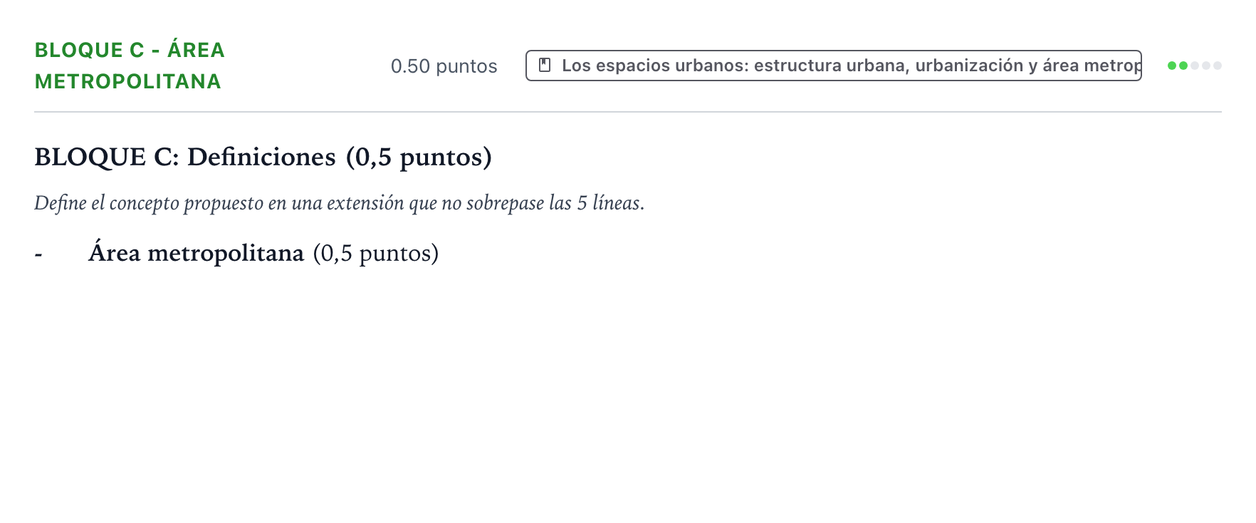 Enunciado: Bloque C - Área metropolitana · Geografía PAU País Vasco Ordinaria 2024