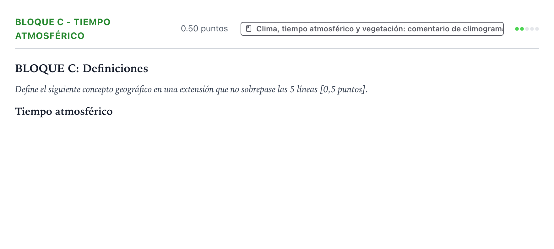 Enunciado: Bloque C - Tiempo atmosférico · Geografía PAU País Vasco Ordinaria 2024