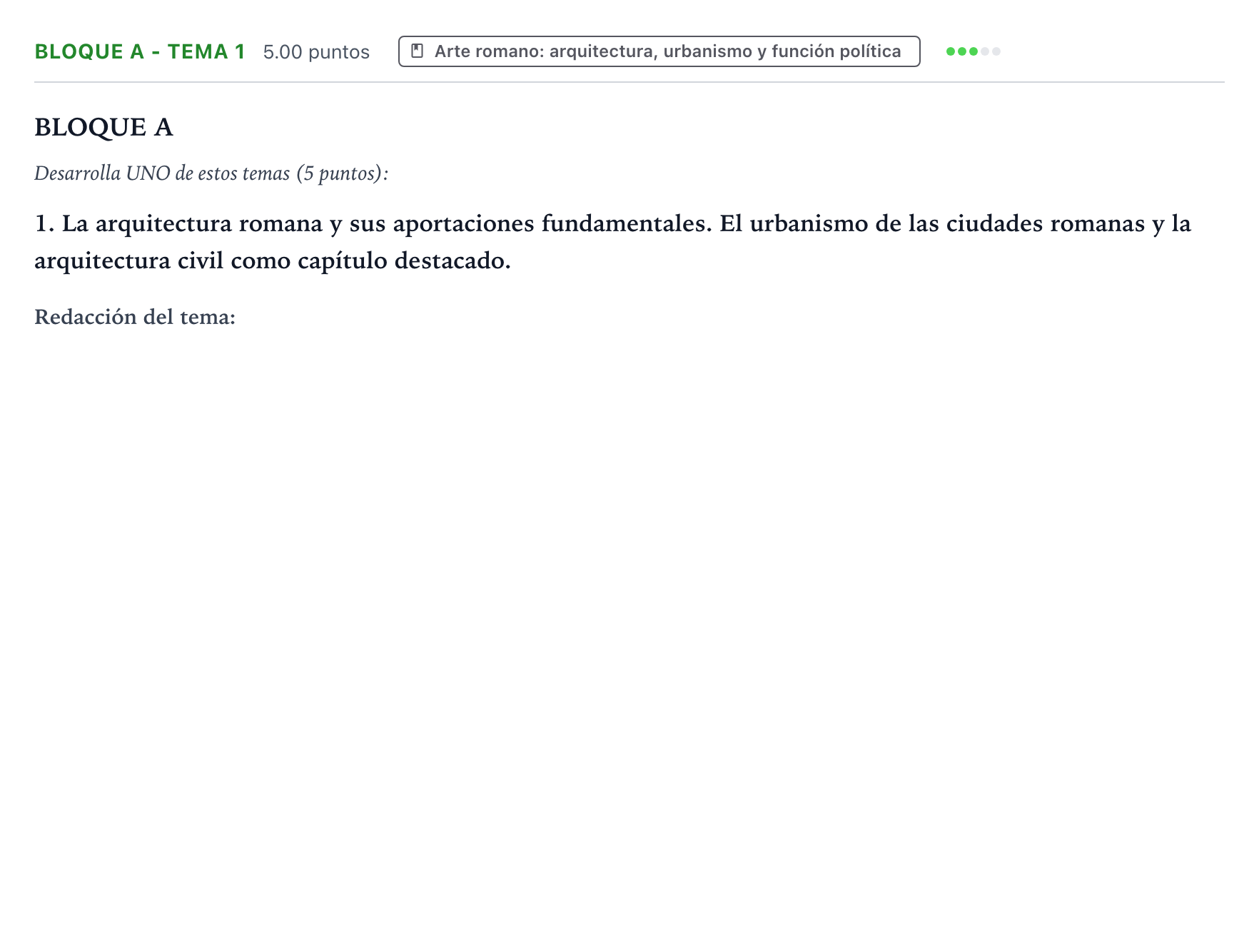 Enunciado: Bloque A - Tema 1 · Historia del Arte PAU País Vasco Extraordinaria 2024