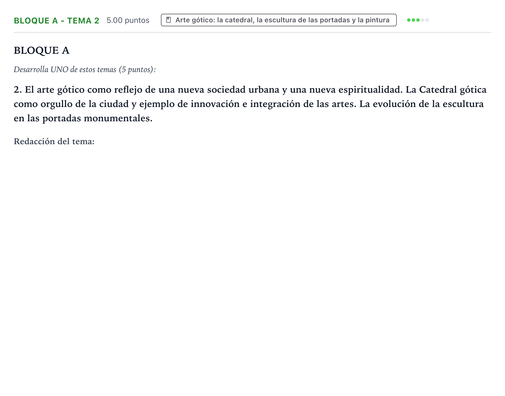 Enunciado: Bloque A - Tema 2 · Historia del Arte PAU País Vasco Extraordinaria 2024