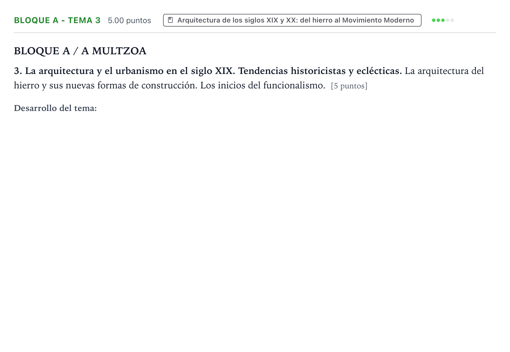 Enunciado: Bloque A - Tema 3 · Historia del Arte PAU País Vasco Ordinaria 2024