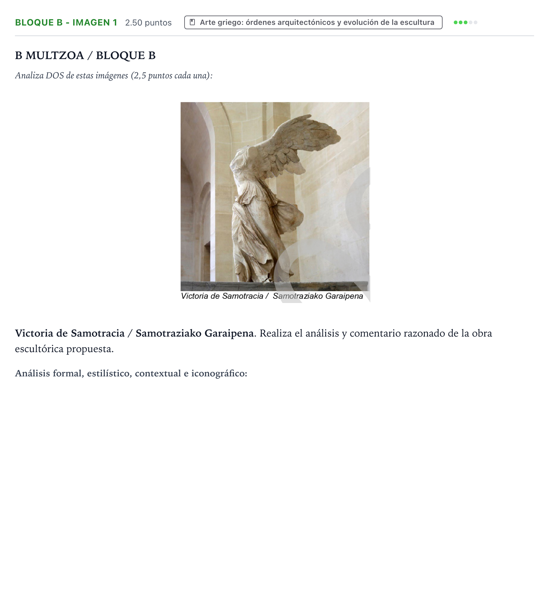 Enunciado: Bloque B - Imagen 1 · Historia del Arte PAU País Vasco Ordinaria 2024