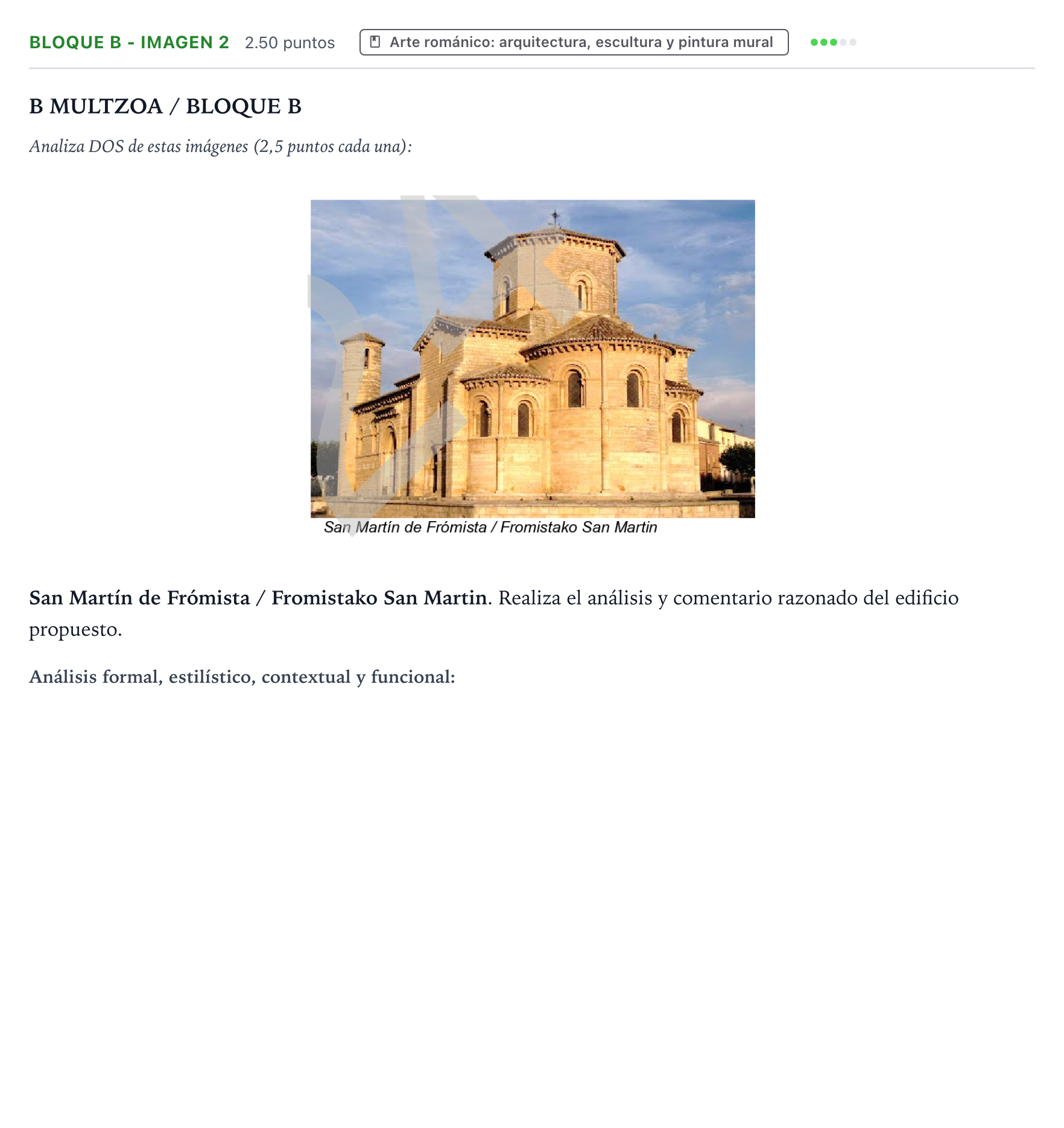 Enunciado: Bloque B - Imagen 2 · Historia del Arte PAU País Vasco Ordinaria 2024