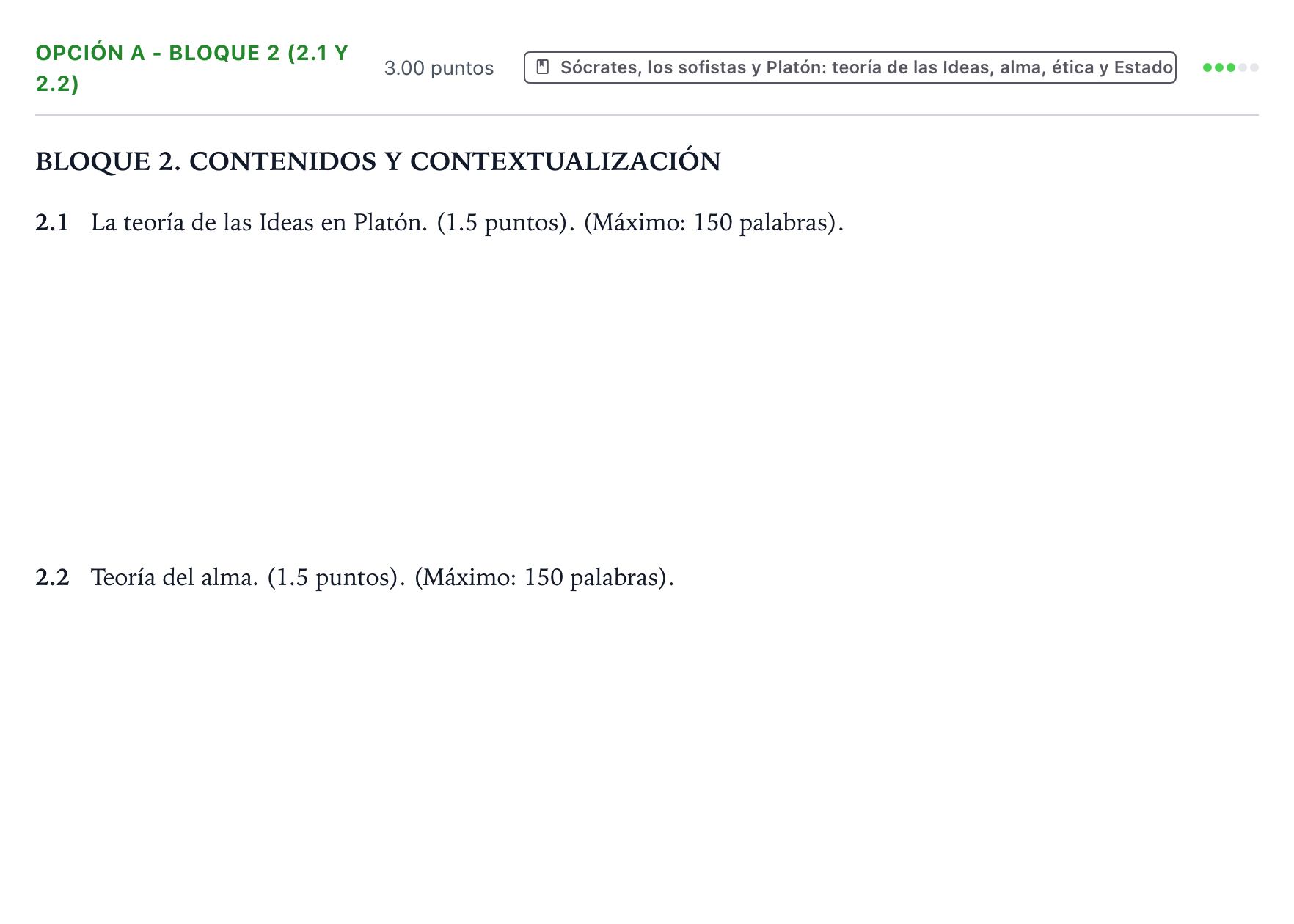 Enunciado: Opción A - Bloque 2 (2.1 y 2.2) · Historia de la Filosofía PAU País Vasco Ordinaria 2024