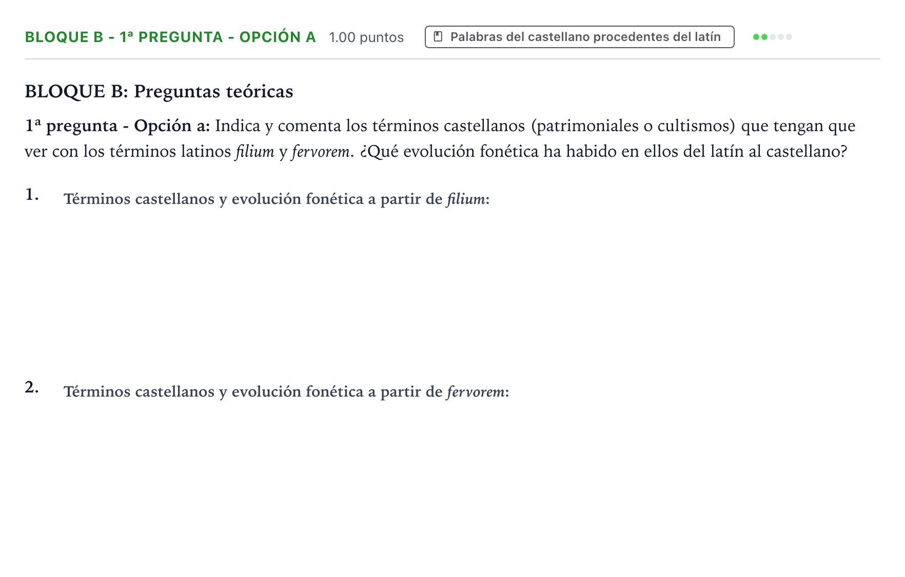Enunciado: Bloque B - 1ª pregunta - Opción a · Latín II PAU País Vasco Extraordinaria 2024