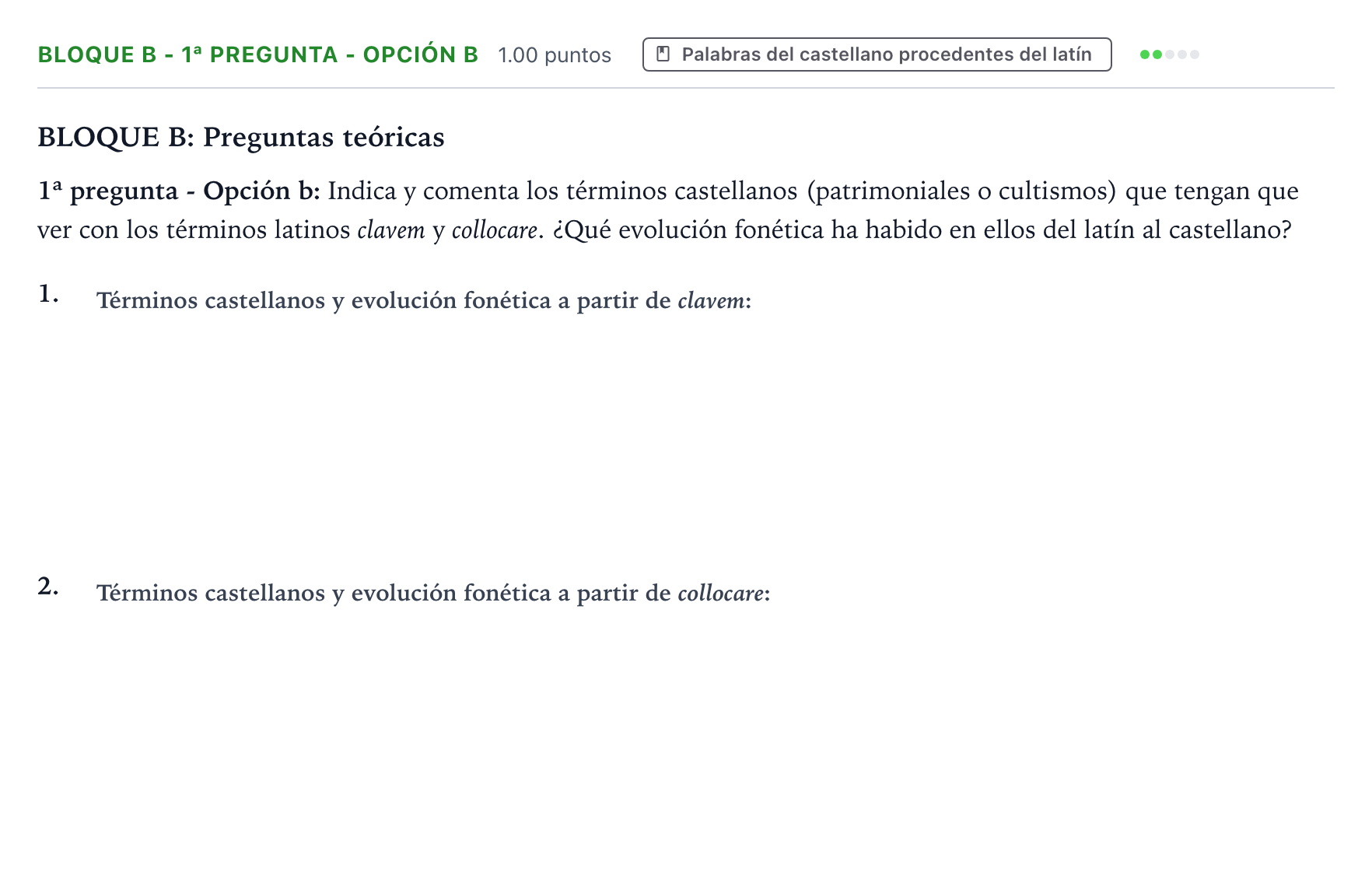 Enunciado: Bloque B - 1ª pregunta - Opción b · Latín II PAU País Vasco Extraordinaria 2024