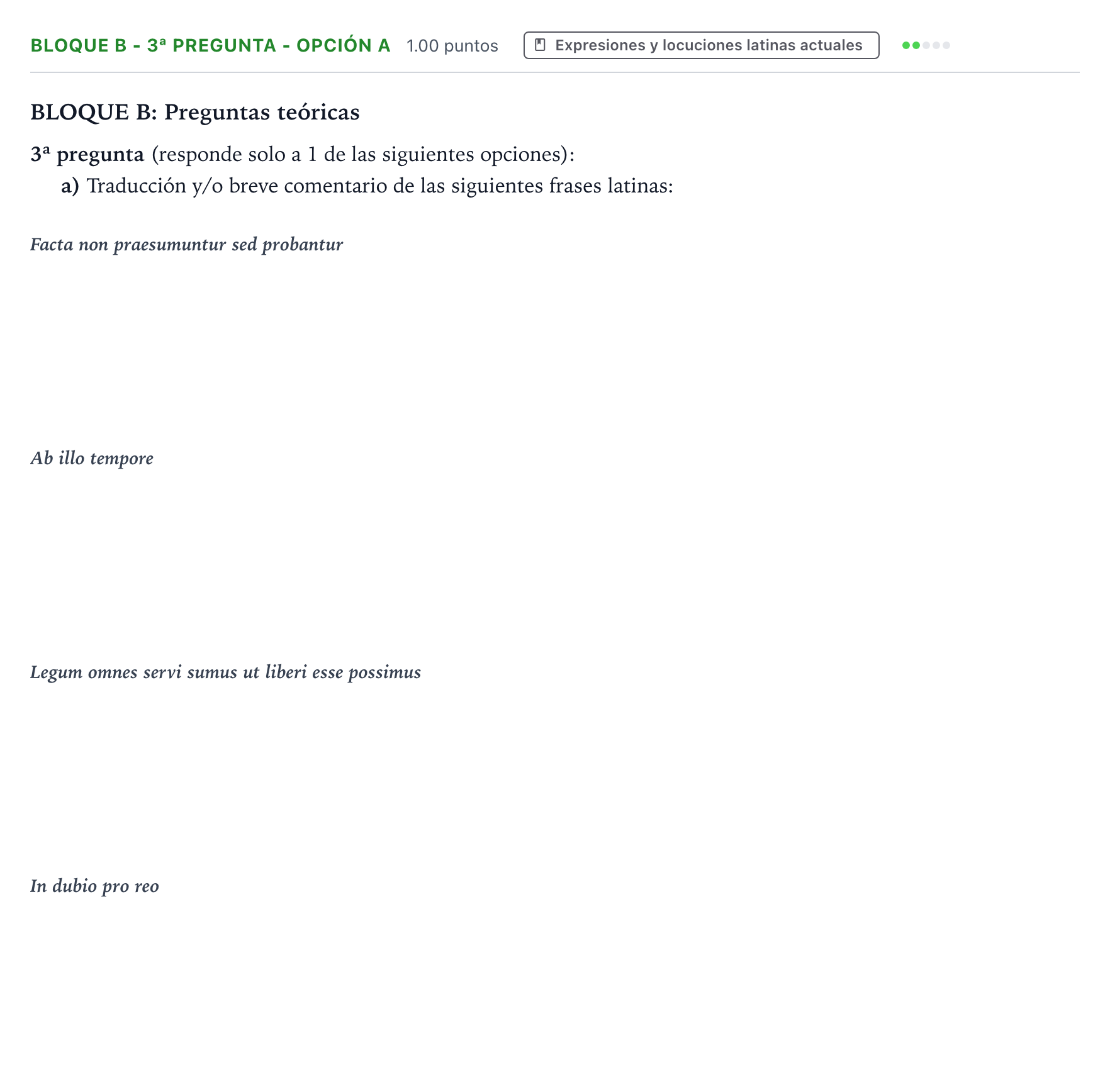 Enunciado: Bloque B - 3ª pregunta - Opción a · Latín II PAU País Vasco Extraordinaria 2024