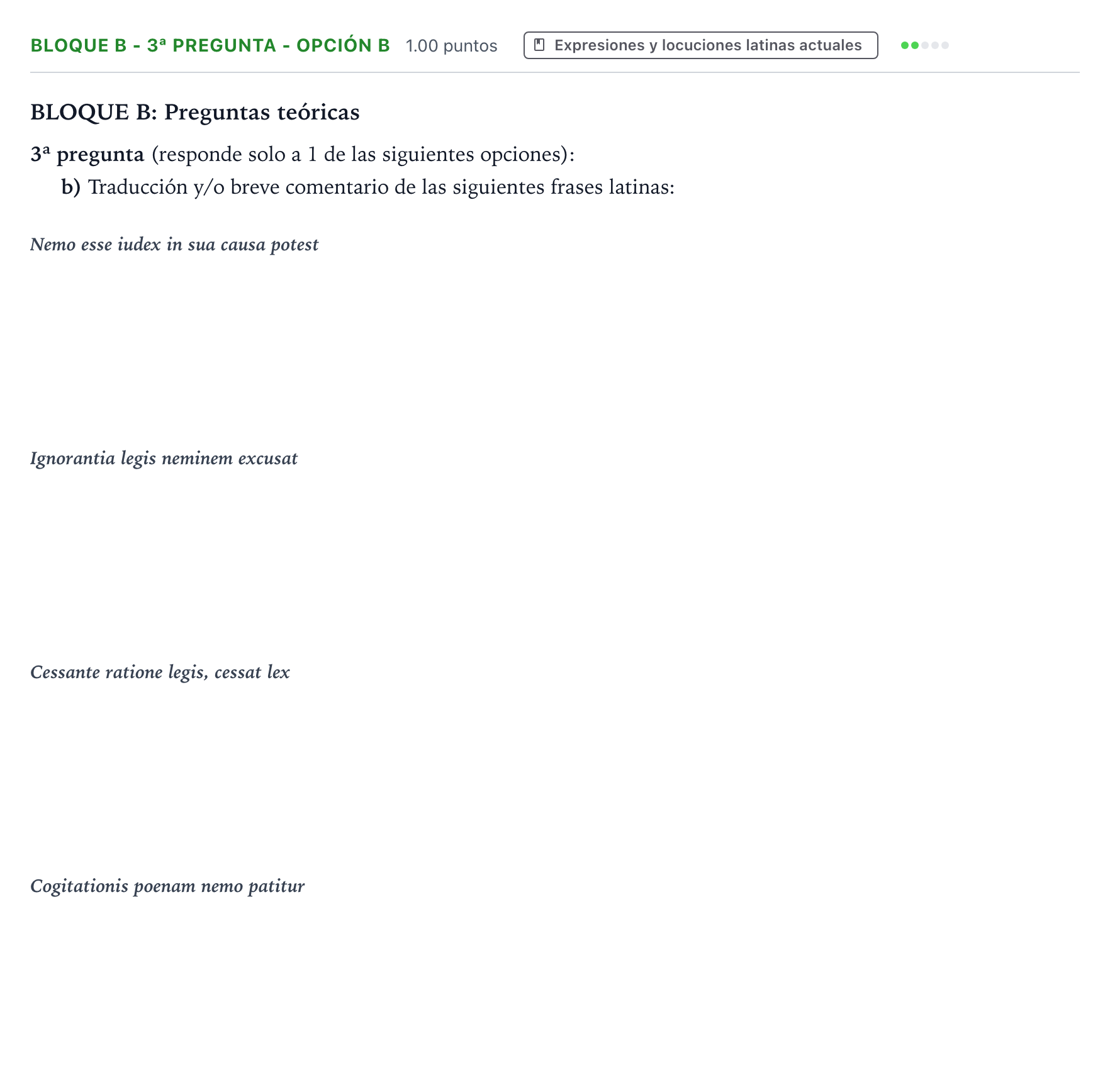 Enunciado: Bloque B - 3ª pregunta - Opción b · Latín II PAU País Vasco Extraordinaria 2024