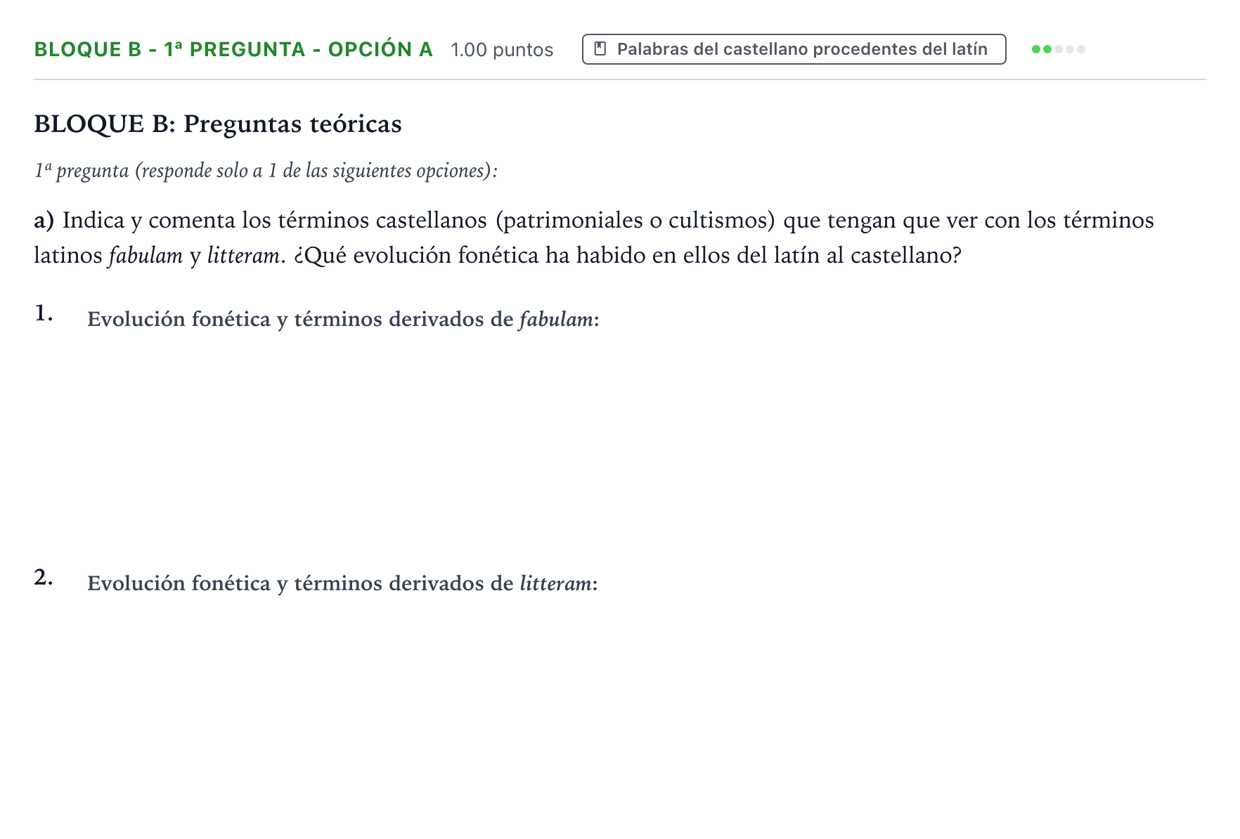 Enunciado: Bloque B - 1ª pregunta - Opción a · Latín II PAU País Vasco Ordinaria 2024
