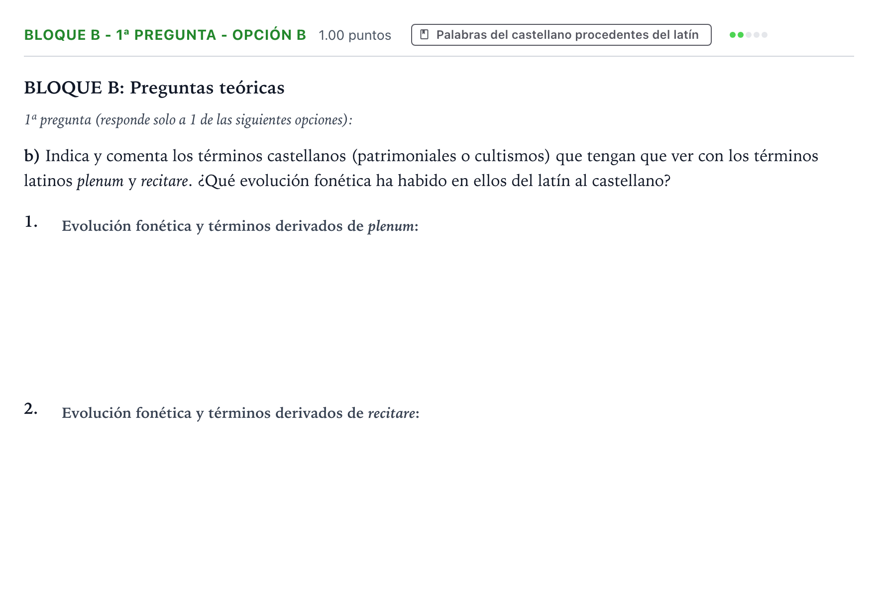 Enunciado: Bloque B - 1ª pregunta - Opción b · Latín II PAU País Vasco Ordinaria 2024