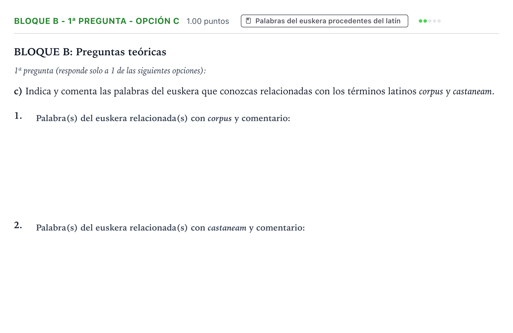 Enunciado: Bloque B - 1ª pregunta - Opción c · Latín II PAU País Vasco Ordinaria 2024