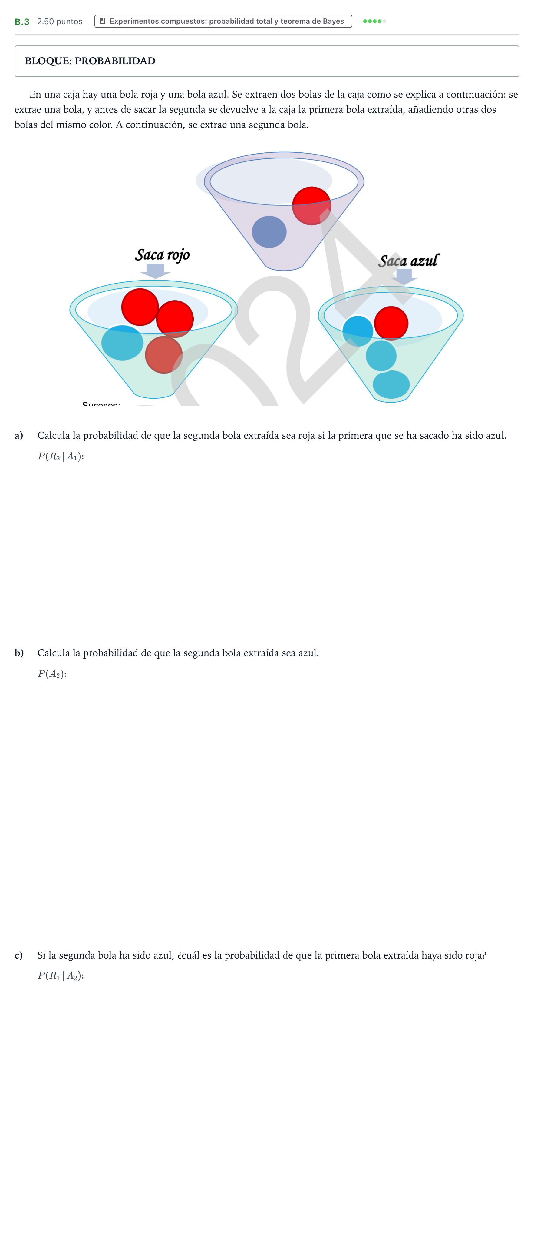 Enunciado: Ejercicio B.3 · Matemáticas aplicadas a las Ciencias Sociales II PAU País Vasco Extraordinaria 2024