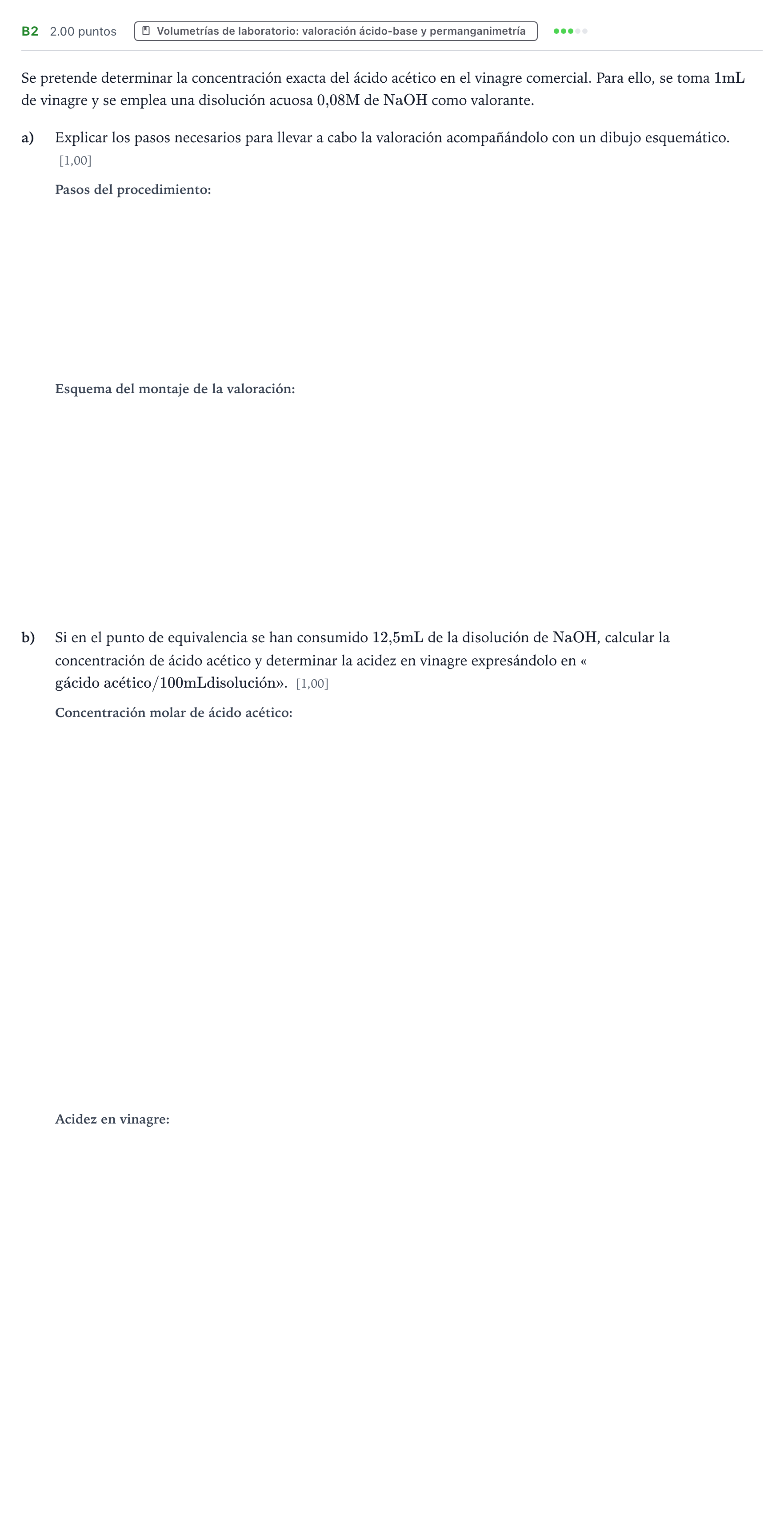 Enunciado: Ejercicio B2 · Química PAU País Vasco Extraordinaria 2024
