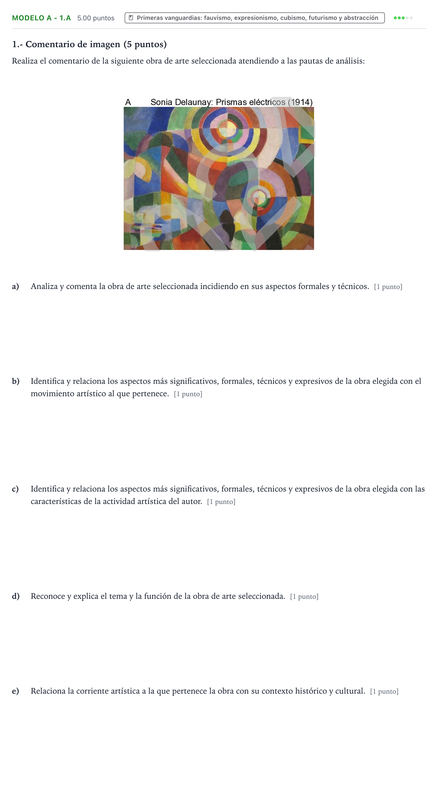 Enunciado: Ejercicio Modelo A - 1.A · Movimientos Culturales y Artísticos PAU País Vasco Extraordinaria 2024
