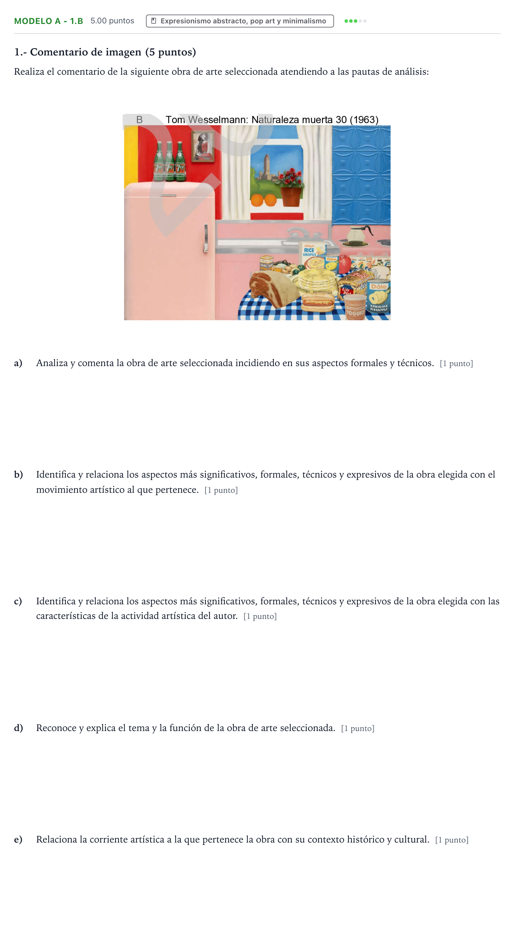 Enunciado: Ejercicio Modelo A - 1.B · Movimientos Culturales y Artísticos PAU País Vasco Extraordinaria 2024