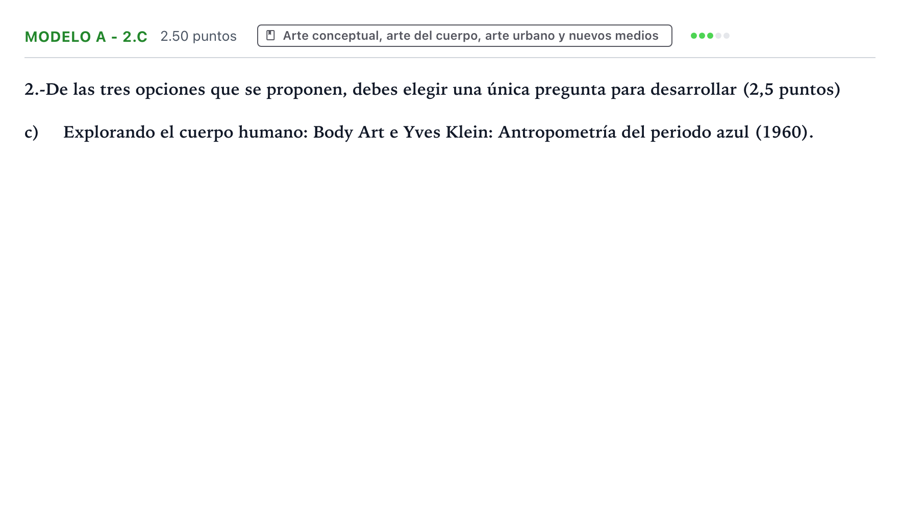 Enunciado: Ejercicio Modelo A - 2.c · Movimientos Culturales y Artísticos PAU País Vasco Extraordinaria 2024