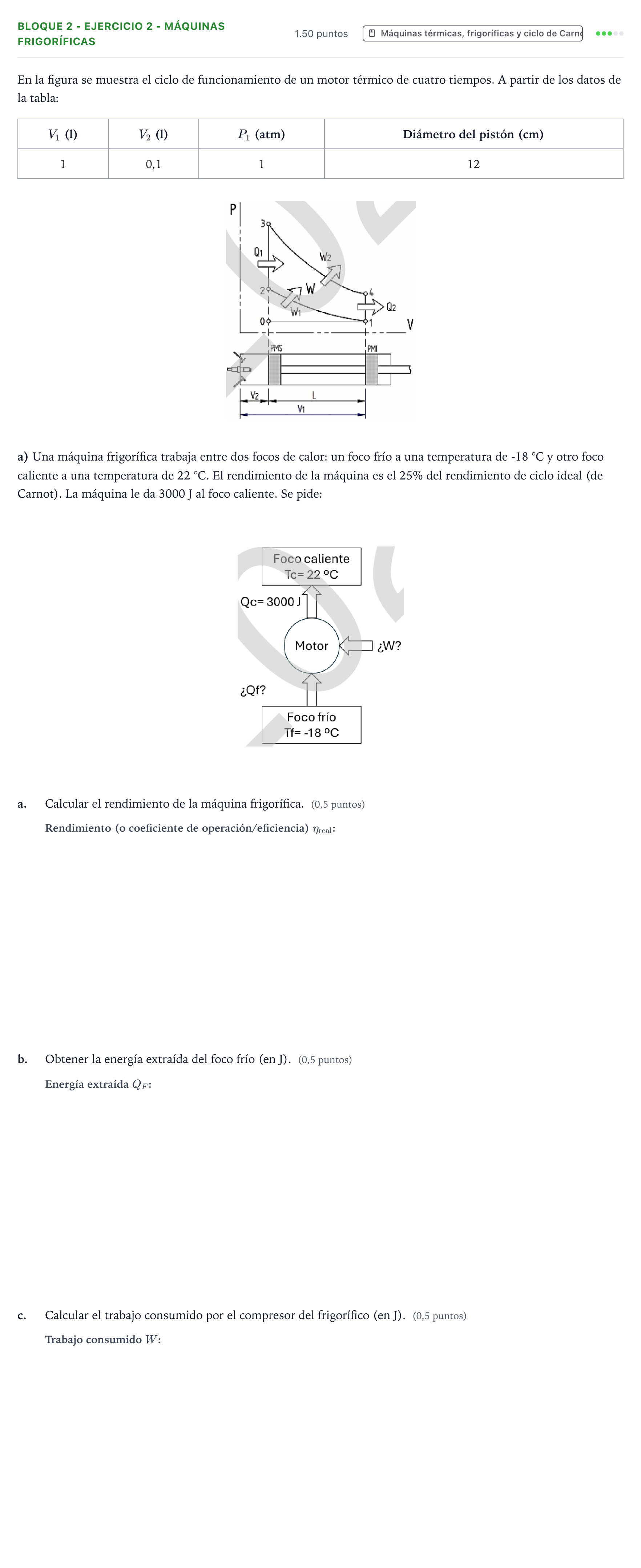 Enunciado: Bloque 2 - Ejercicio 2 - Máquinas frigoríficas · Tecnología e Ingeniería II PAU País Vasco Extraordinaria 2024