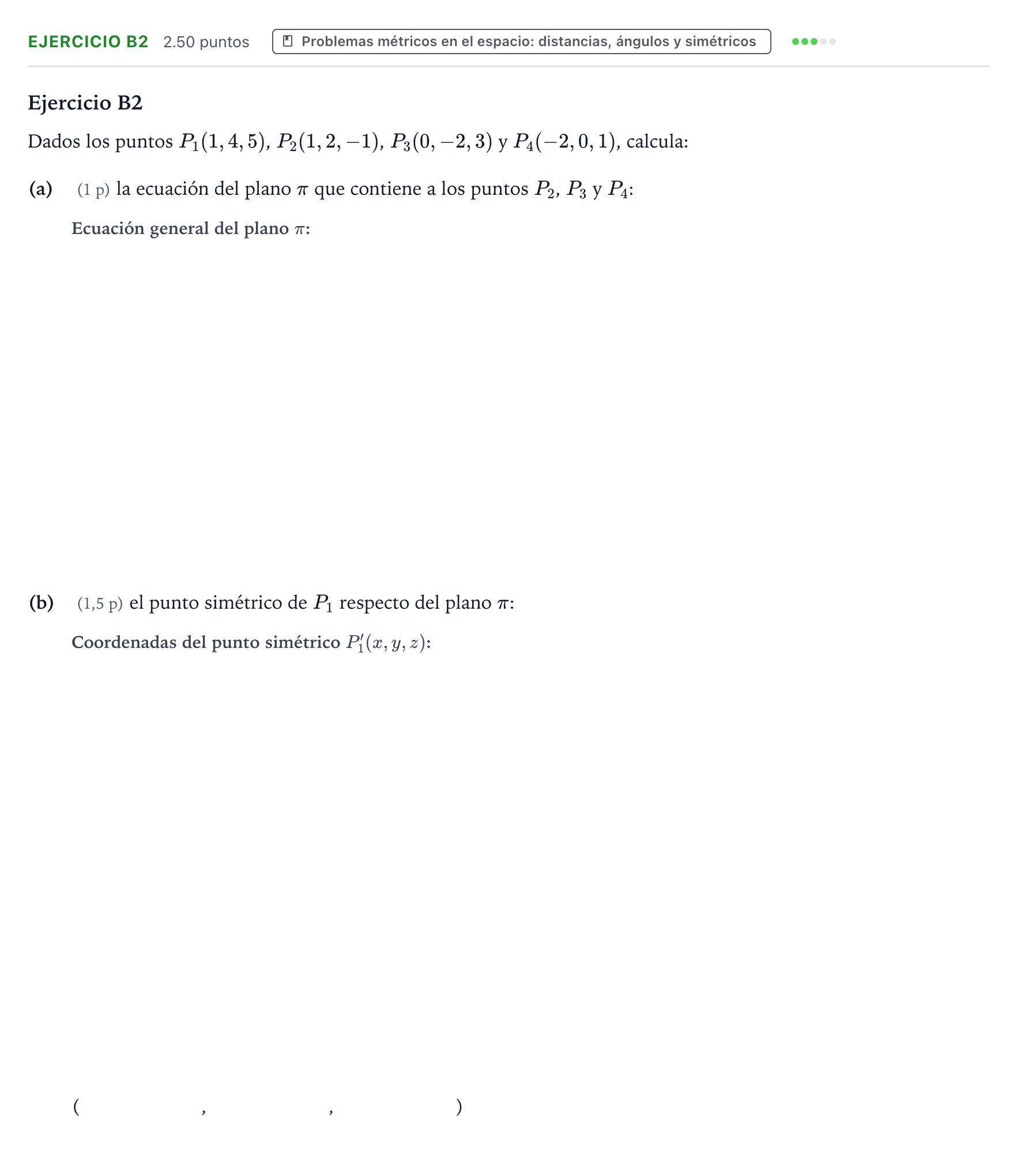 Enunciado: Ejercicio B2 · Matemáticas II PAU País Vasco Ordinaria 2024