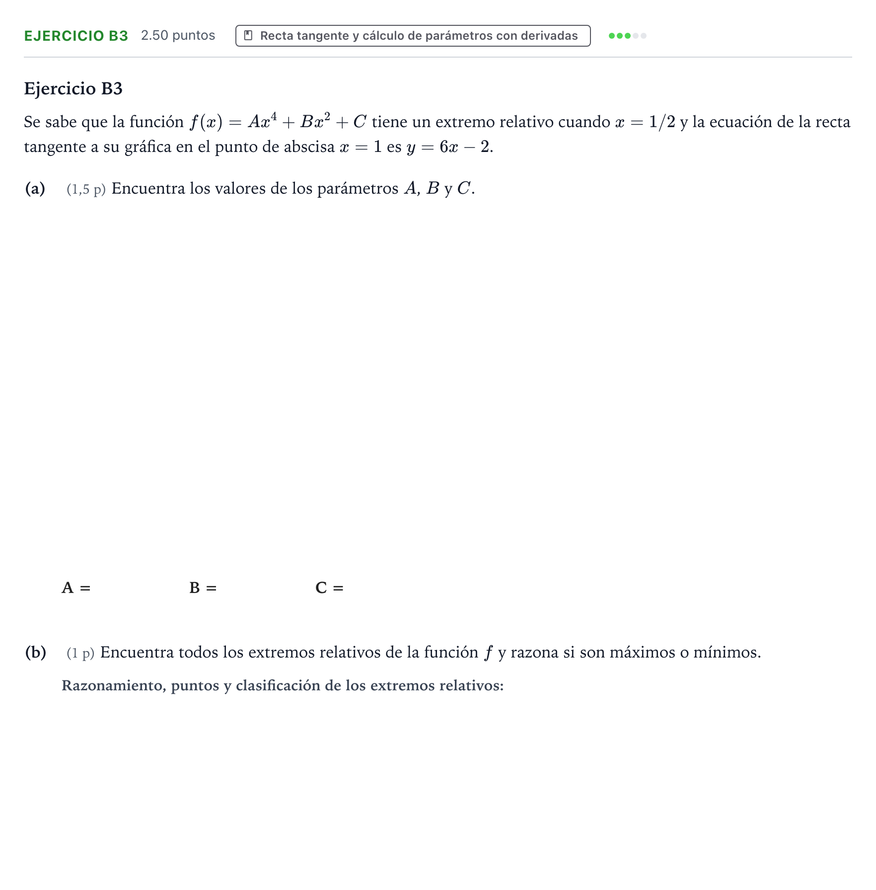 Enunciado: Ejercicio B3 · Matemáticas II PAU País Vasco Ordinaria 2024