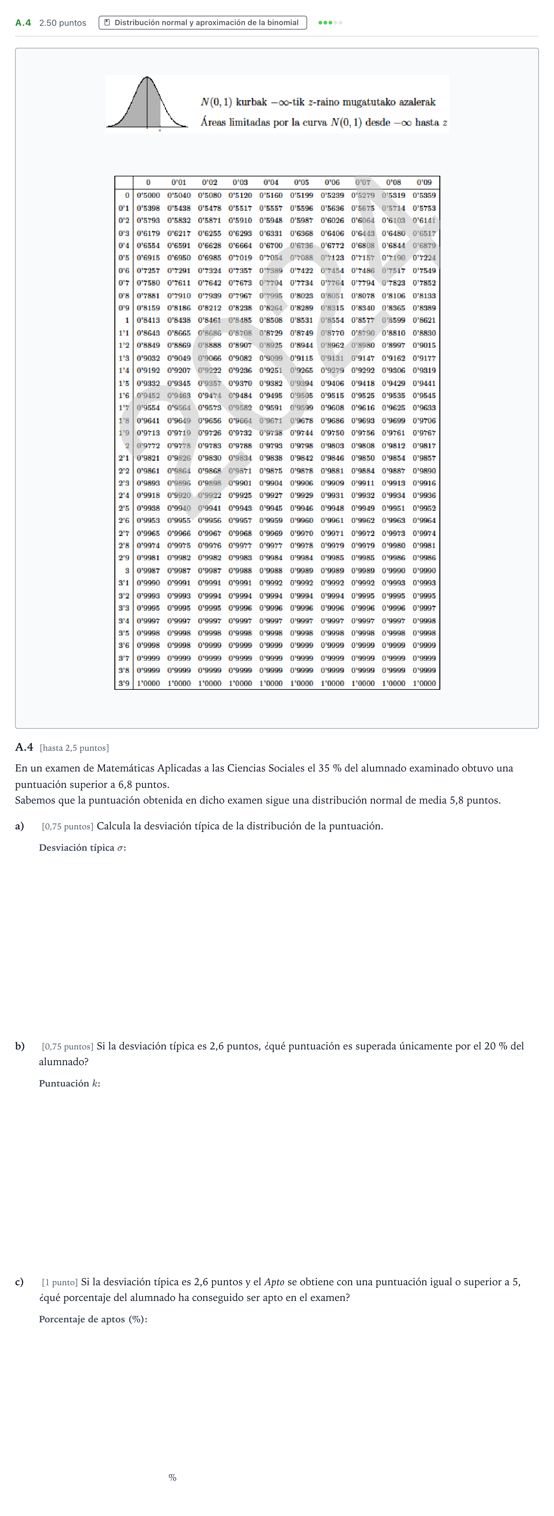 Enunciado: Ejercicio A.4 · Matemáticas aplicadas a las Ciencias Sociales II PAU País Vasco Ordinaria 2024
