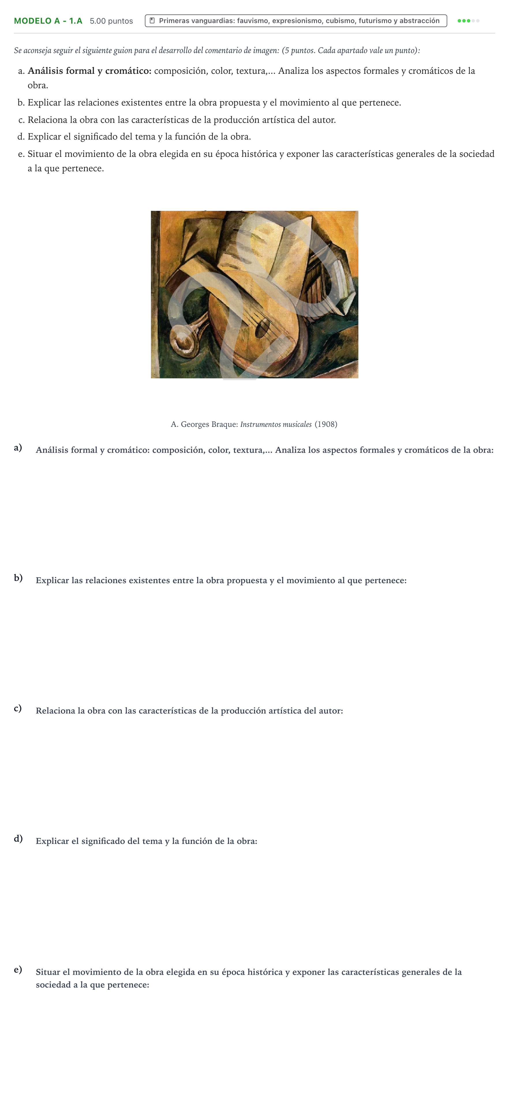 Enunciado: Ejercicio Modelo A - 1.A · Movimientos Culturales y Artísticos PAU País Vasco Ordinaria 2024