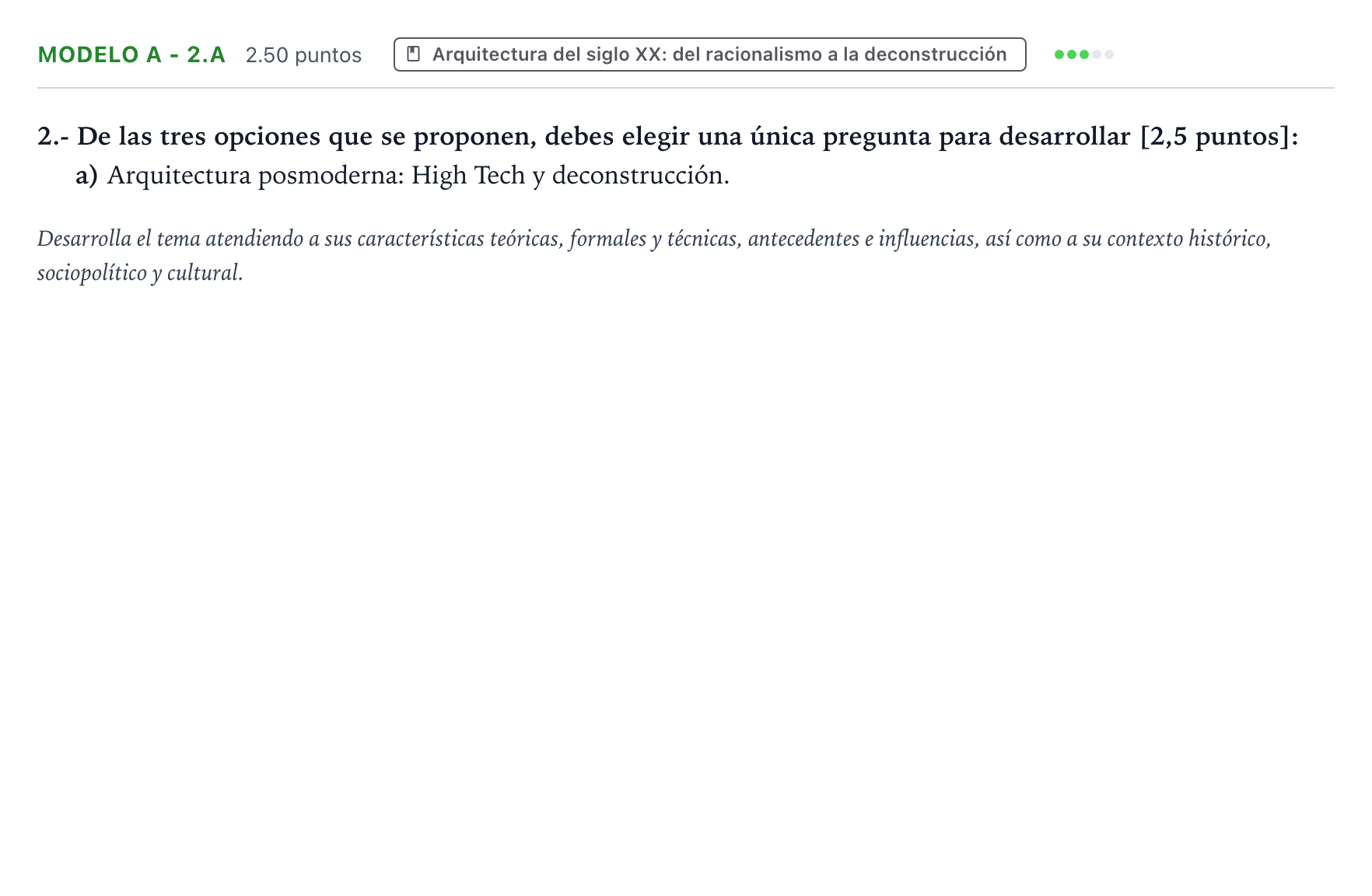 Enunciado: Ejercicio Modelo A - 2.a · Movimientos Culturales y Artísticos PAU País Vasco Ordinaria 2024