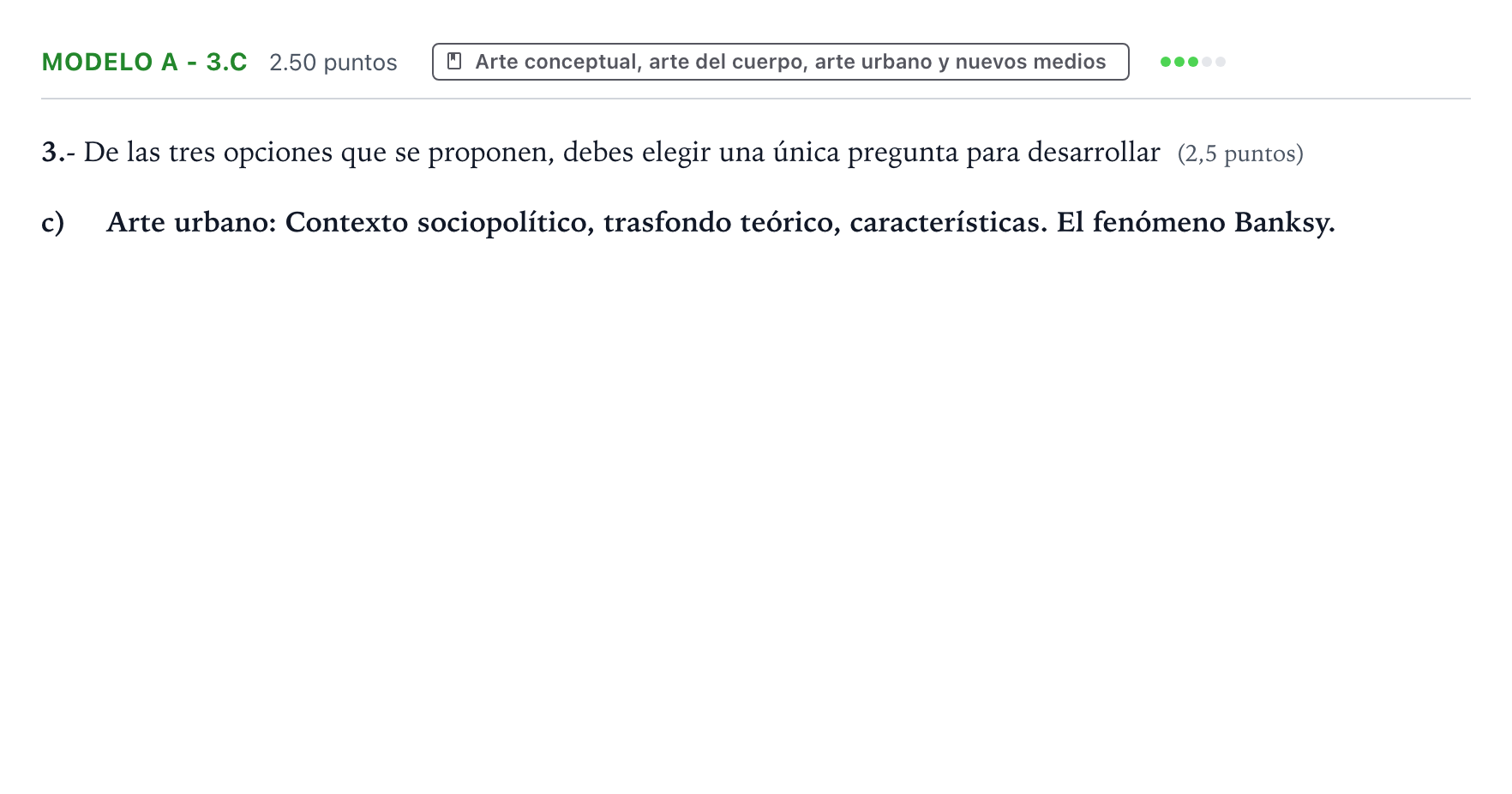 Enunciado: Ejercicio Modelo A - 3.c · Movimientos Culturales y Artísticos PAU País Vasco Ordinaria 2024