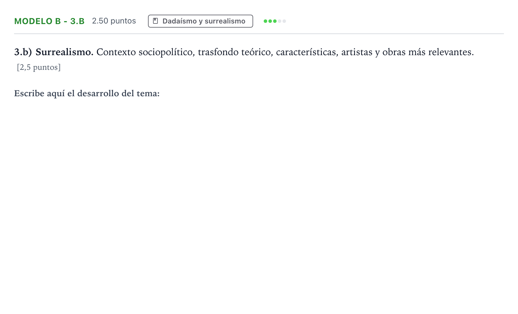 Enunciado: Ejercicio Modelo B - 3.b · Movimientos Culturales y Artísticos PAU País Vasco Ordinaria 2024