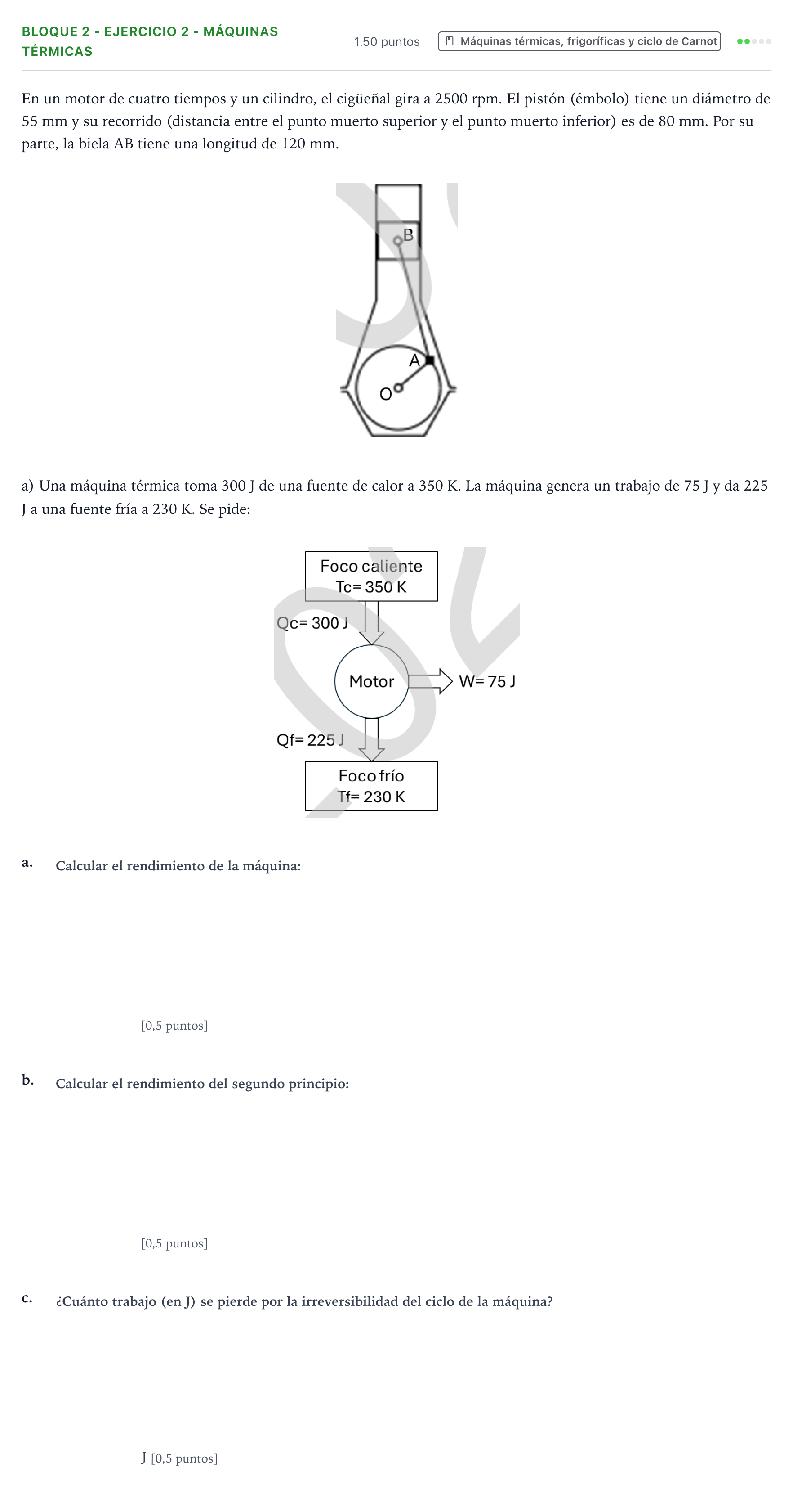 Enunciado: Bloque 2 - Ejercicio 2 - Máquinas térmicas · Tecnología e Ingeniería II PAU País Vasco Ordinaria 2024