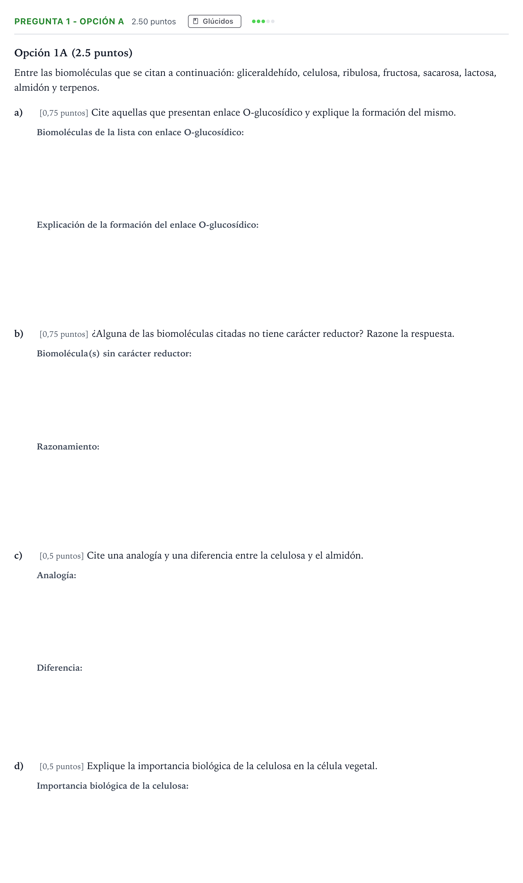 Enunciado: Pregunta 1 - Opción A · Biología PAU País Vasco Extraordinaria 2022