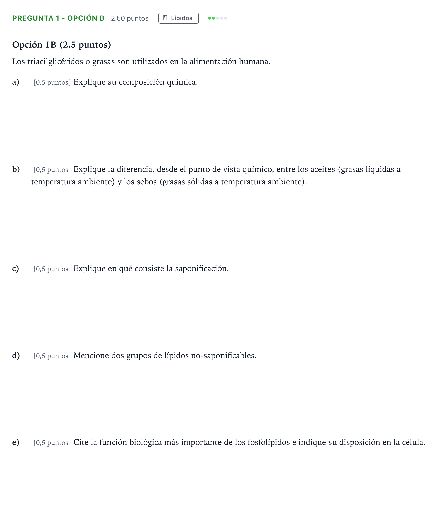 Enunciado: Pregunta 1 - Opción B · Biología PAU País Vasco Extraordinaria 2022