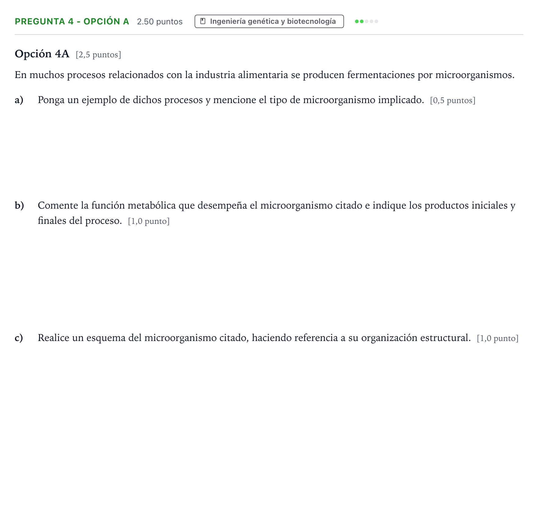 Enunciado: Pregunta 4 - Opción A · Biología PAU País Vasco Extraordinaria 2022