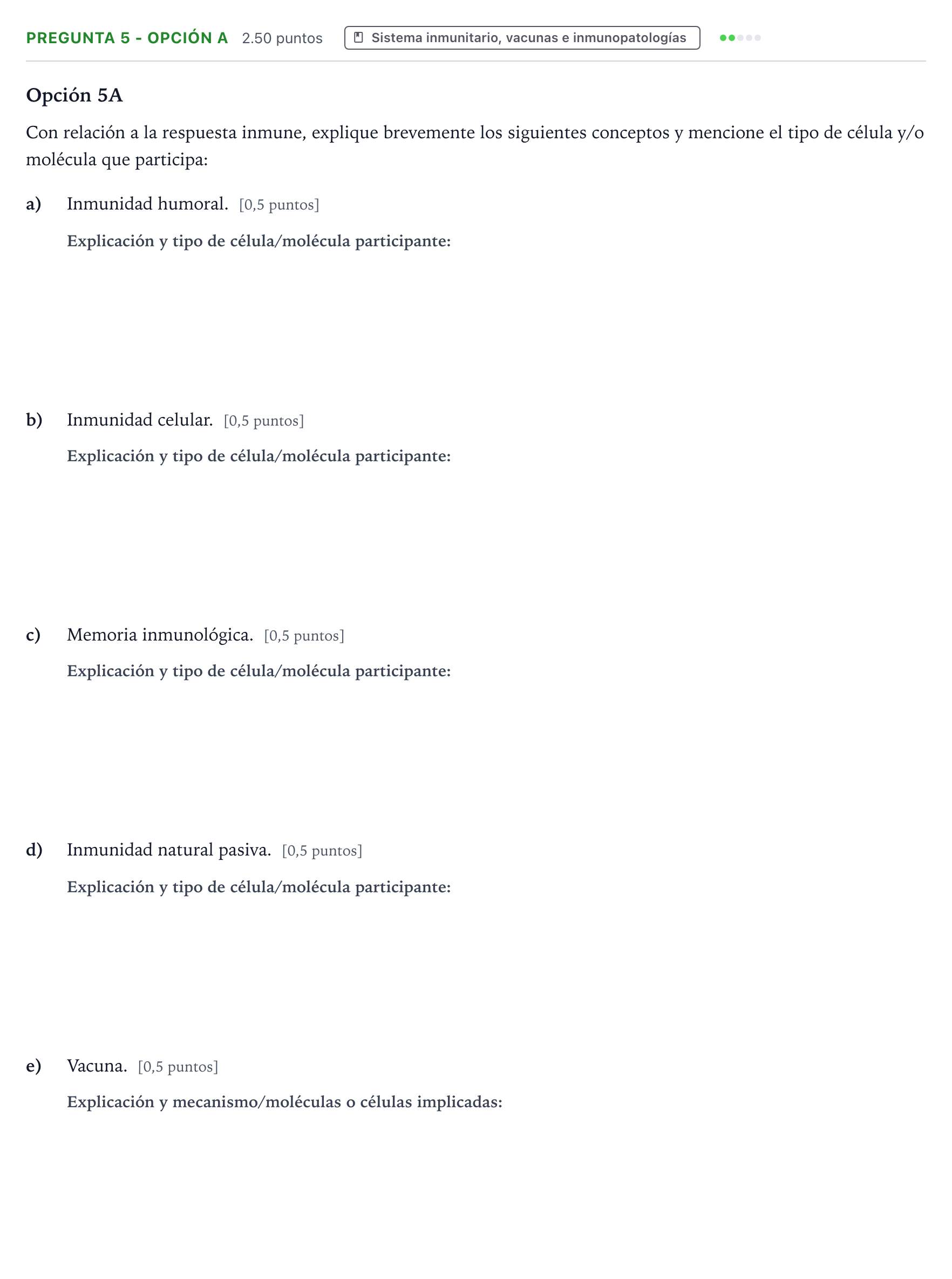 Enunciado: Pregunta 5 - Opción A · Biología PAU País Vasco Extraordinaria 2022
