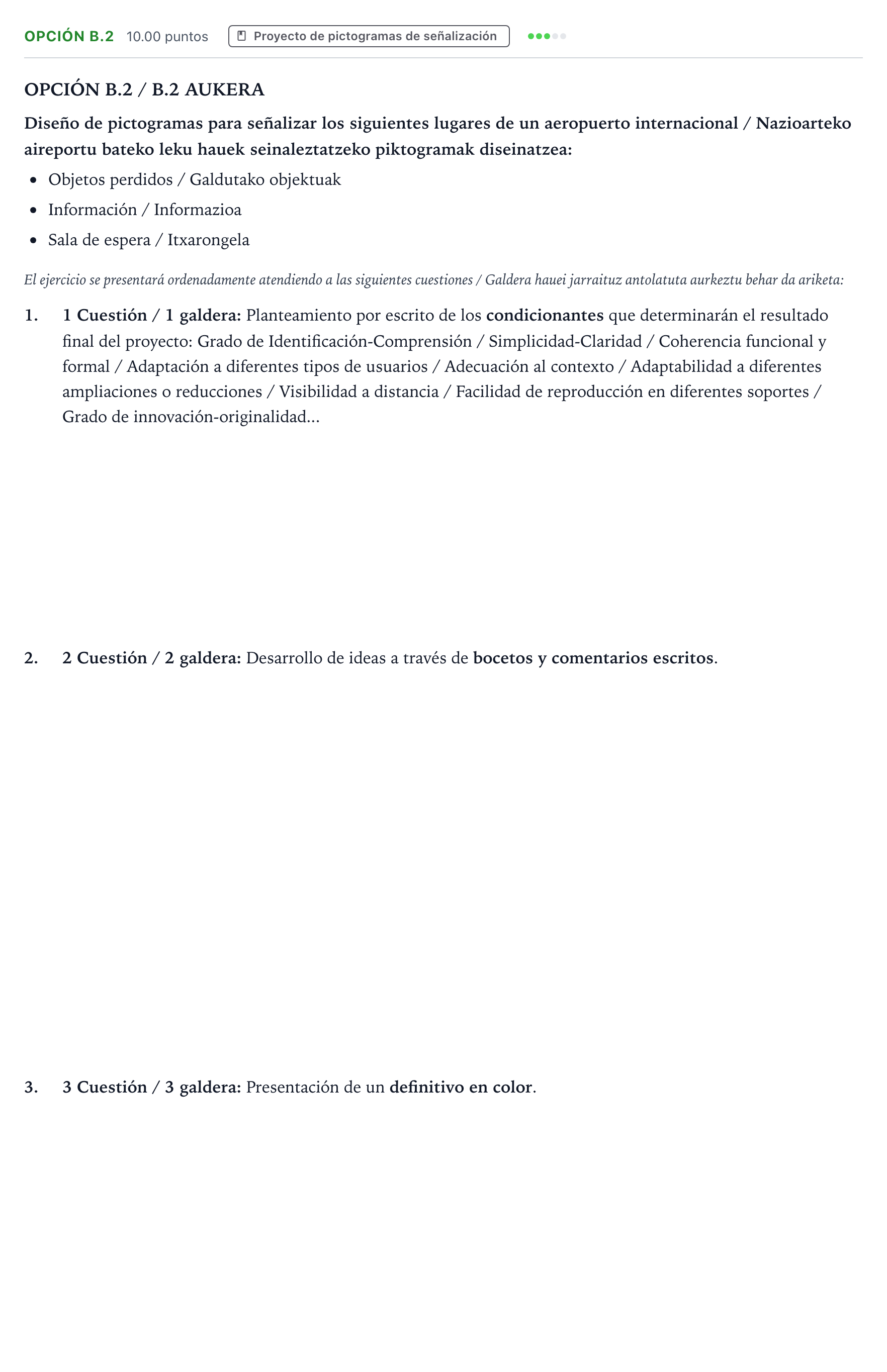 Enunciado: Opción B.2 · Diseño PAU País Vasco Extraordinaria 2022