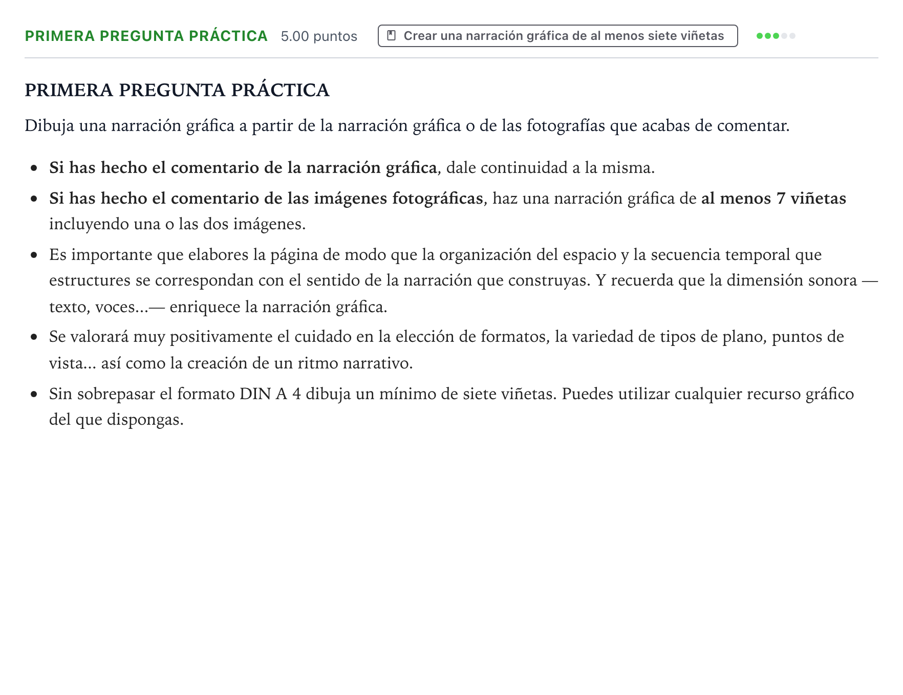 Enunciado: Ejercicio Primera pregunta práctica · Cultura Audiovisual II PAU País Vasco Extraordinaria 2022