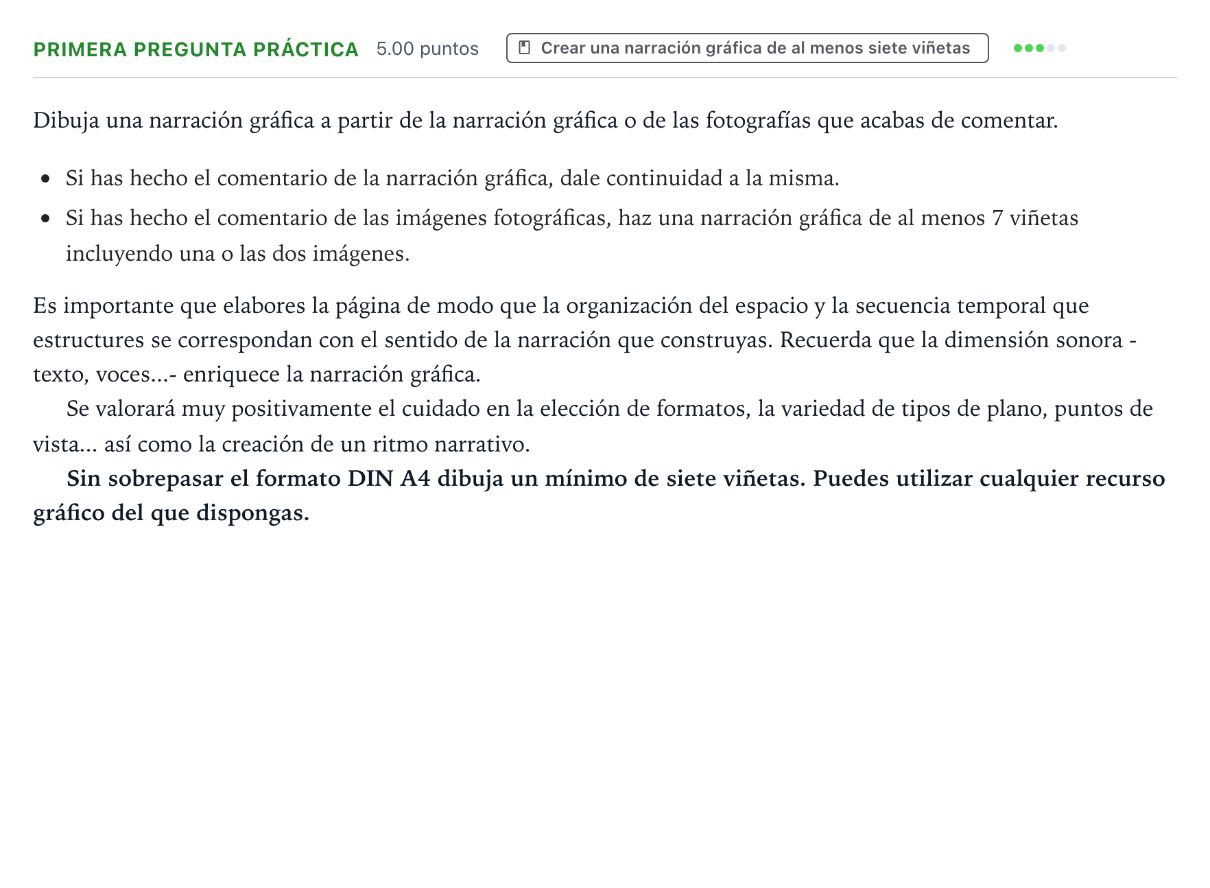 Enunciado: Ejercicio Primera pregunta práctica · Cultura Audiovisual II PAU País Vasco Ordinaria 2022