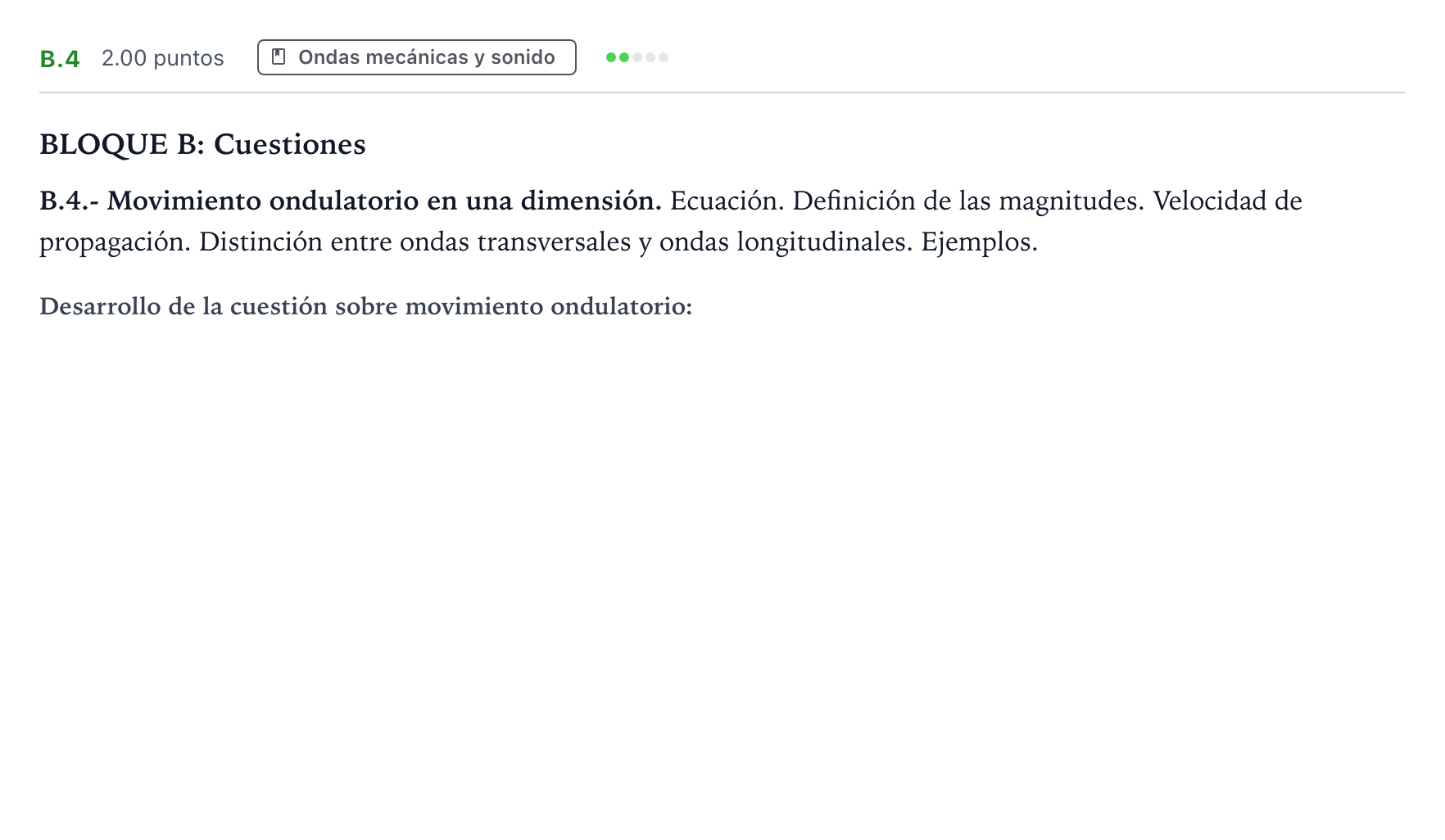 Enunciado: Ejercicio B.4 · Física PAU País Vasco Extraordinaria 2022