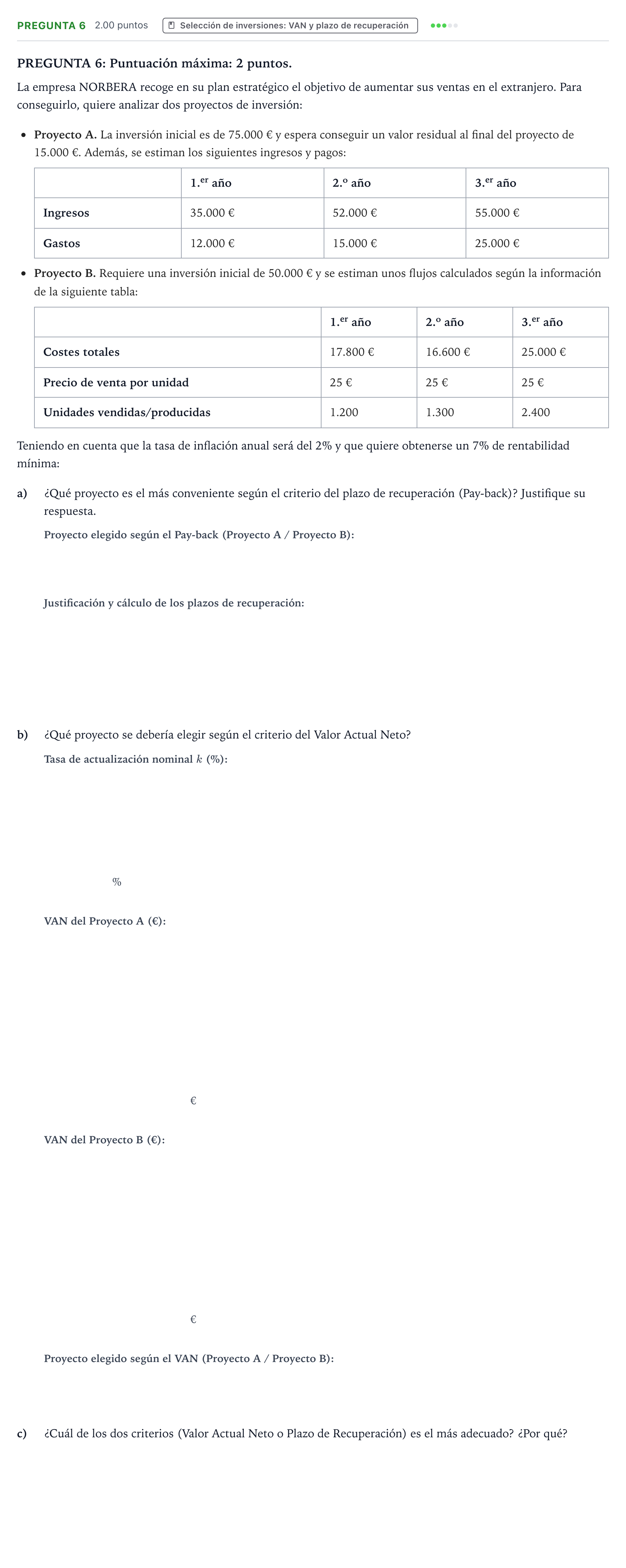 Enunciado: Pregunta 6 · Empresa y Diseño de Modelos de Negocio PAU País Vasco Ordinaria 2022