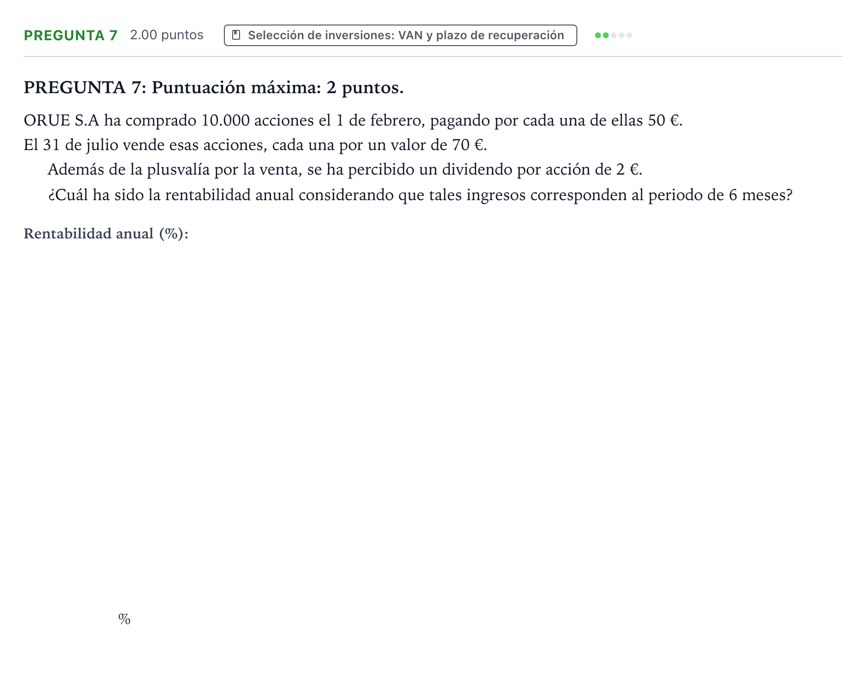 Enunciado: Pregunta 7 · Empresa y Diseño de Modelos de Negocio PAU País Vasco Ordinaria 2022