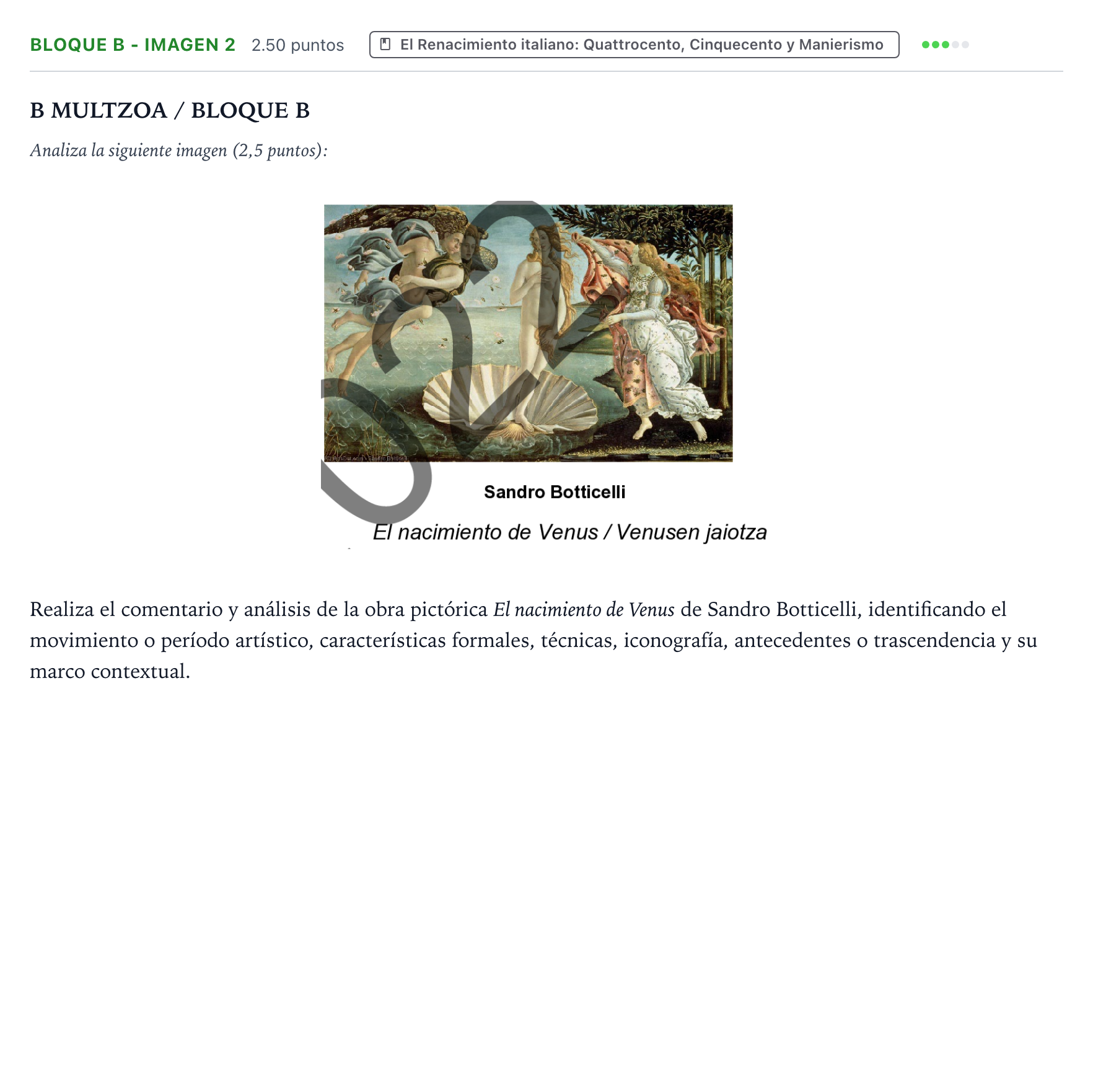 Enunciado: Bloque B - Imagen 2 · Historia del Arte PAU País Vasco Extraordinaria 2022