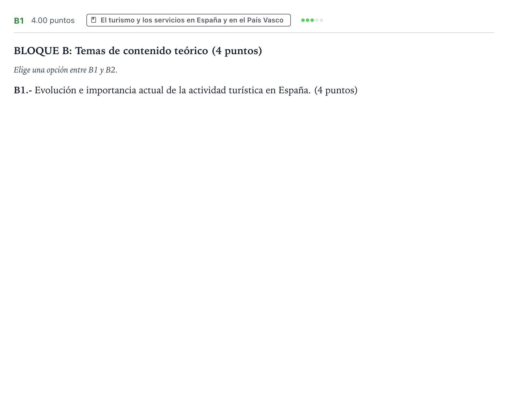 Enunciado: Ejercicio B1 · Geografía PAU País Vasco Ordinaria 2022
