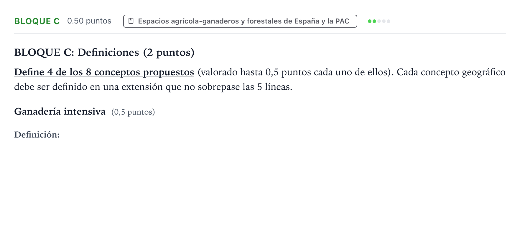 Enunciado: Bloque C - Espacios agrícola-ganaderos · Geografía PAU País Vasco Ordinaria 2022