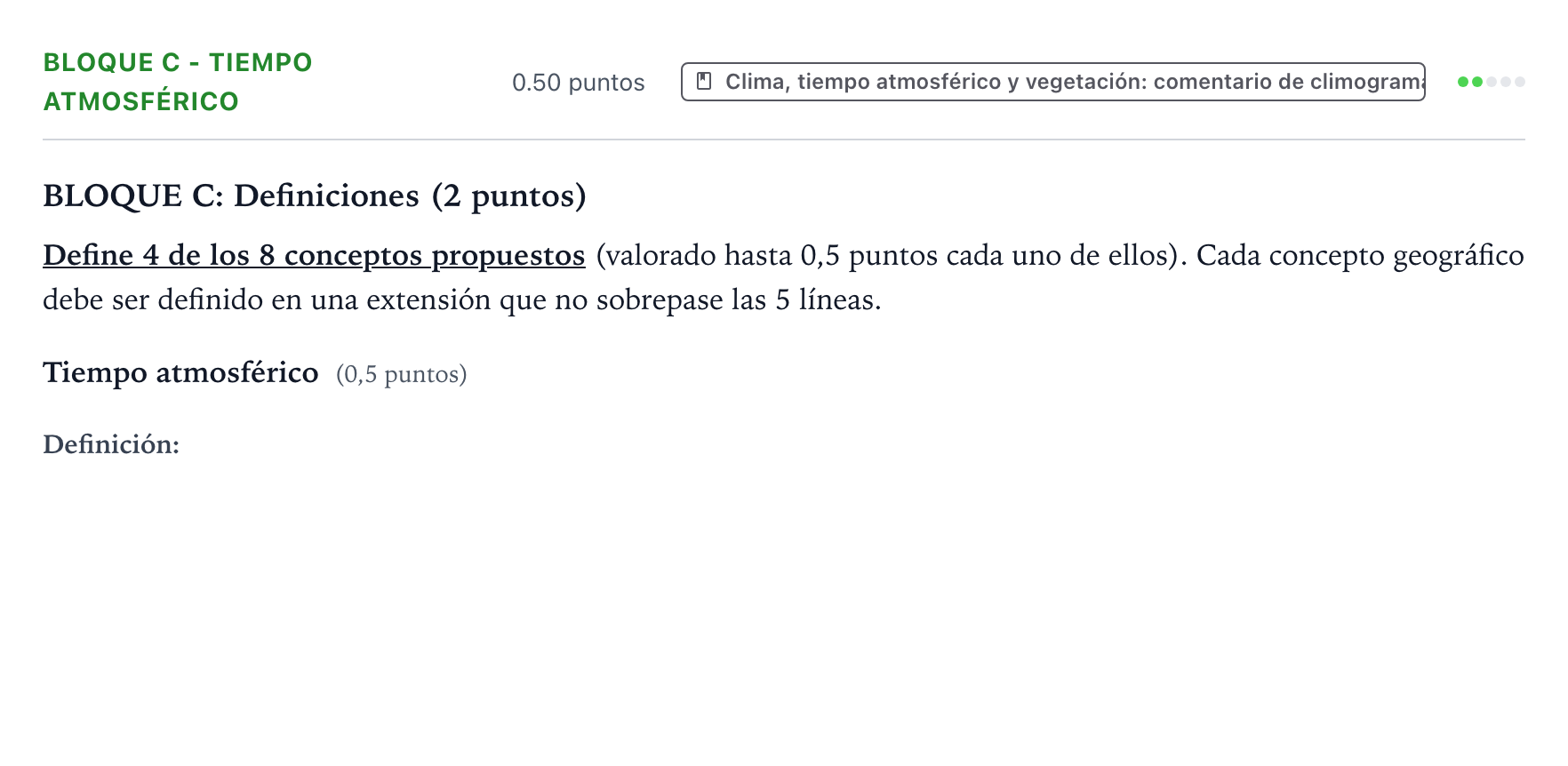 Enunciado: Bloque C - Tiempo atmosférico · Geografía PAU País Vasco Ordinaria 2022
