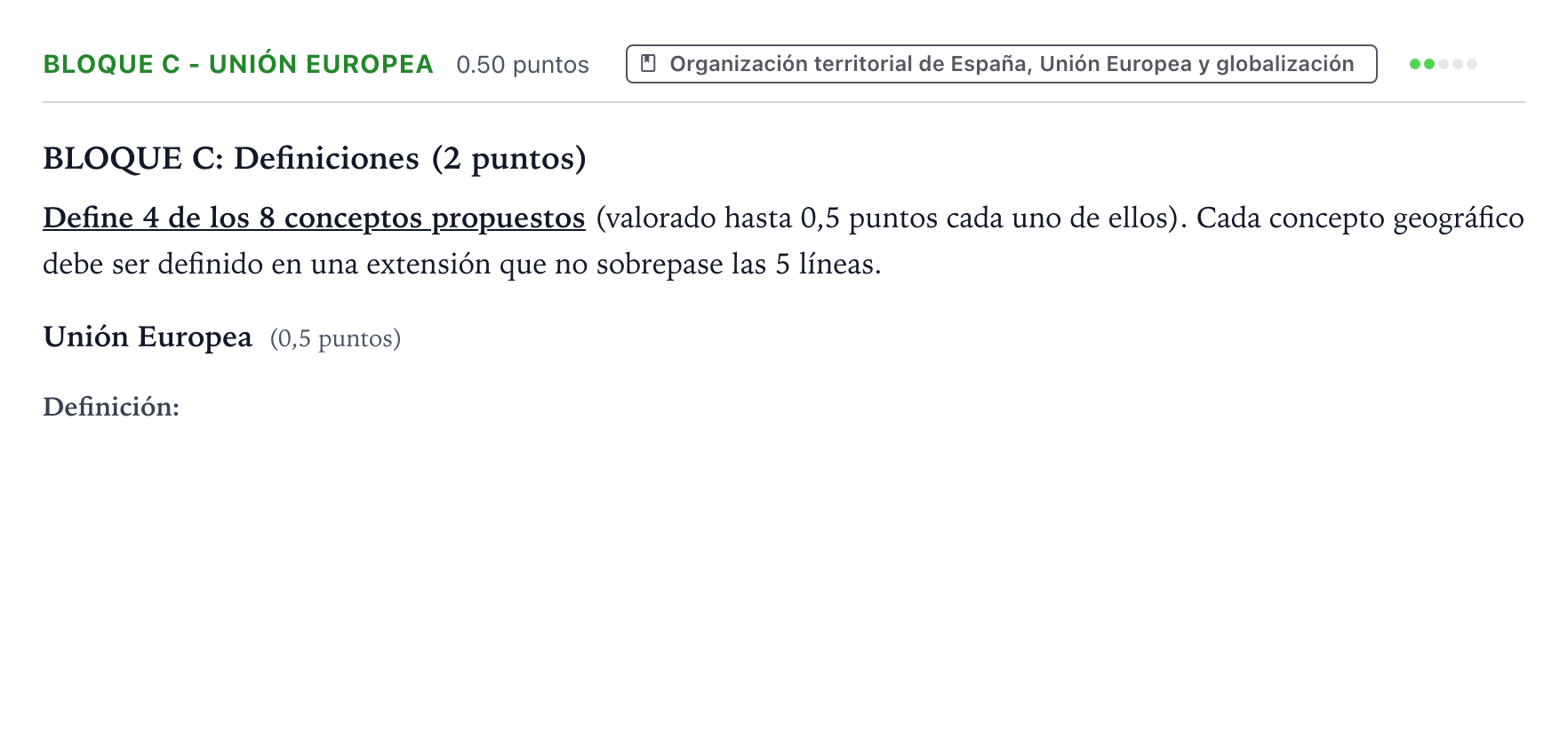 Enunciado: Bloque C - Unión Europea · Geografía PAU País Vasco Ordinaria 2022